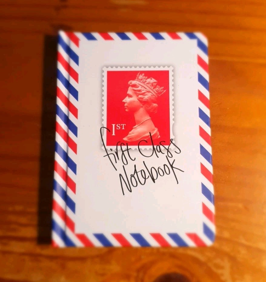 Novelty Gift First Class Queen Letter Stamp Notebook Journal A6 Lined, Like New