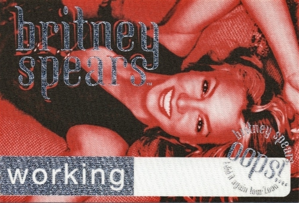 Britney Spears 2000 Oops!… I Did It Again concert tour Working Backstage Pass