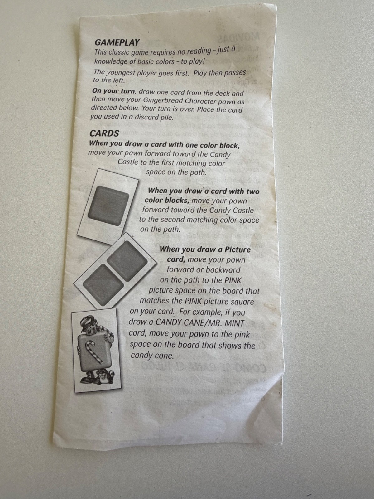 Vintage 80’s Candy Land Instruction Pamphlet ~ Pamphlet ONLY