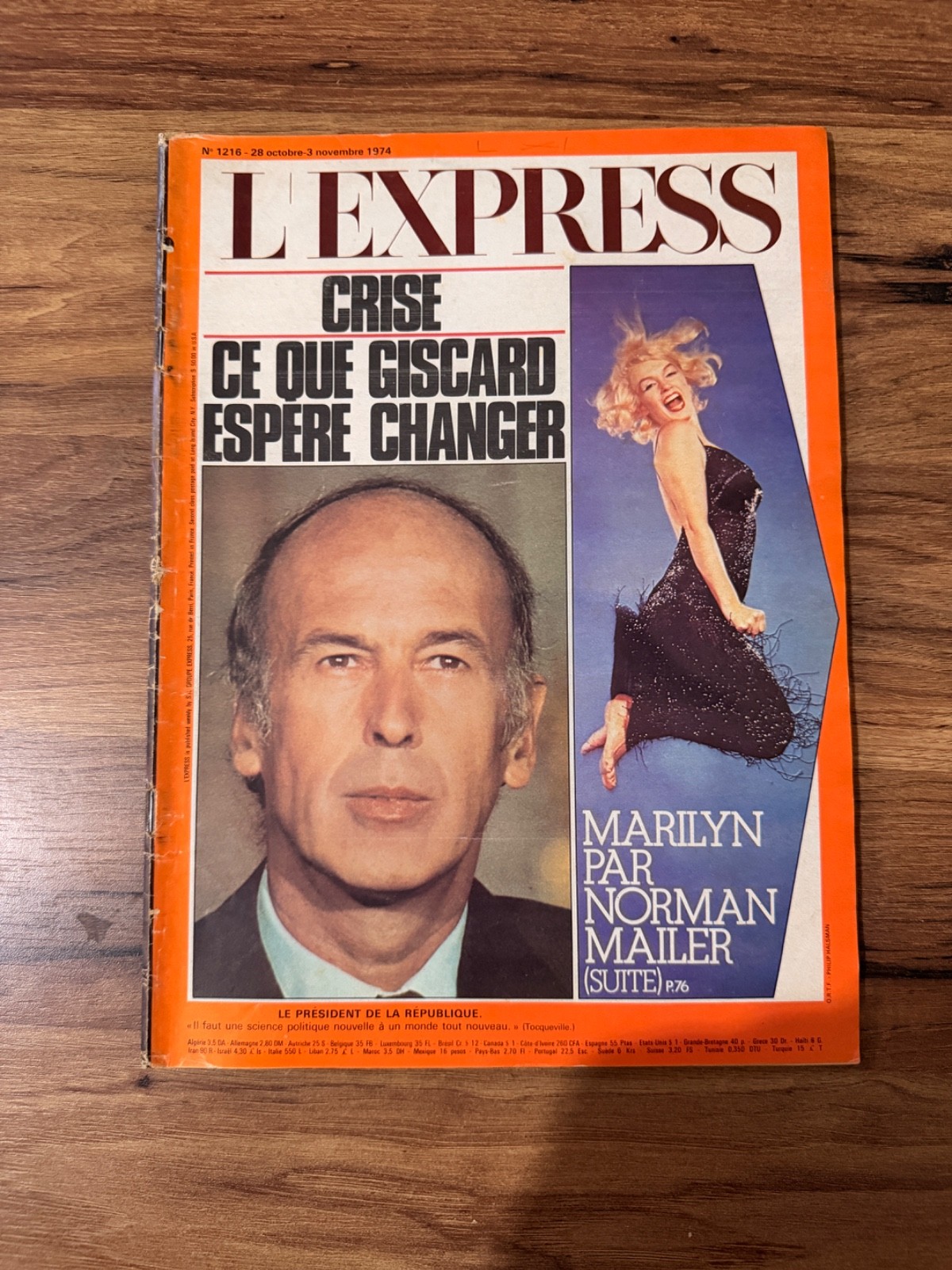 LExpress 1974 Marilyn Monroe Norman Mailer French Magazine Rare Original
