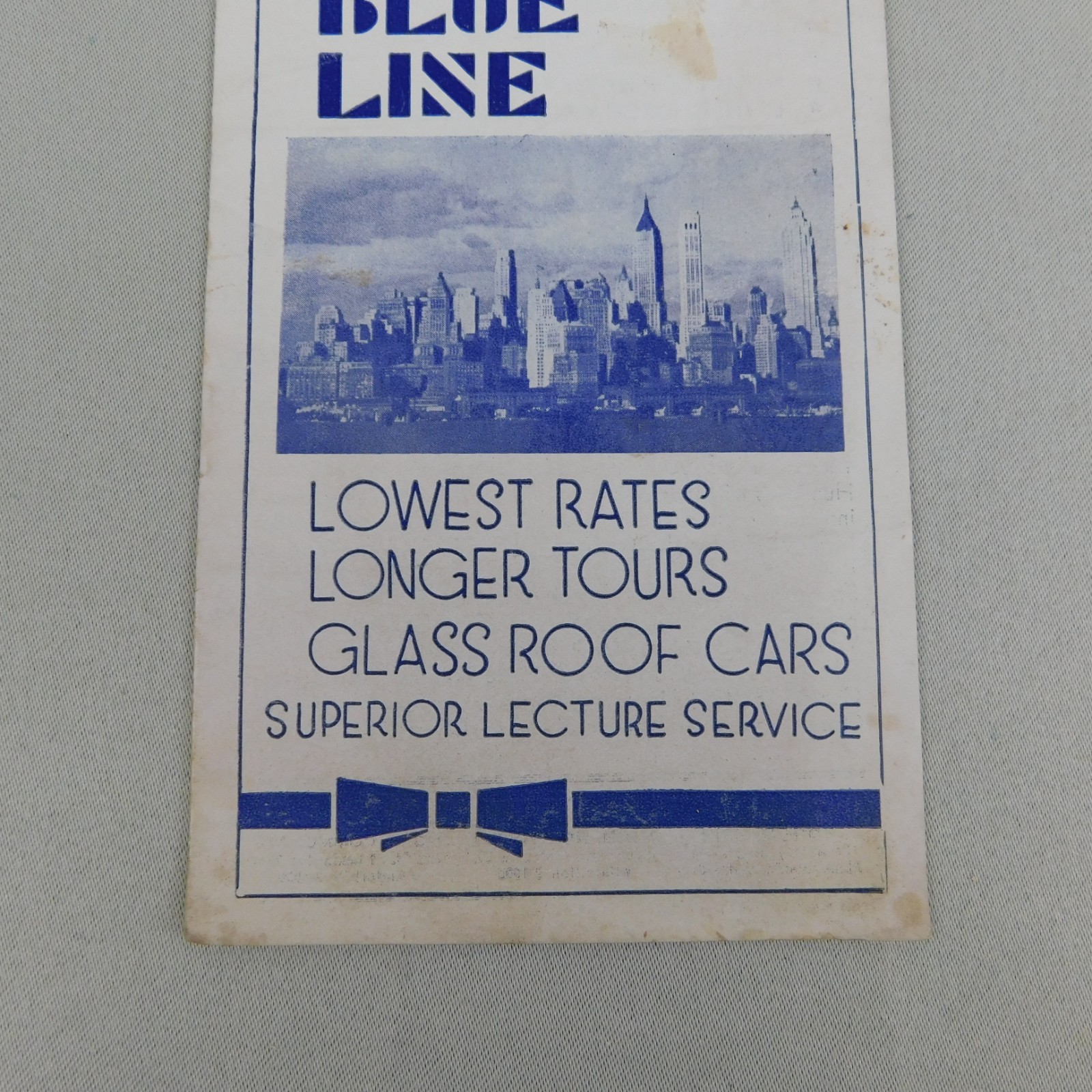 Vintage 1935 Sightseeing New York Royal Blue Line Travel Guide Map Souvenir