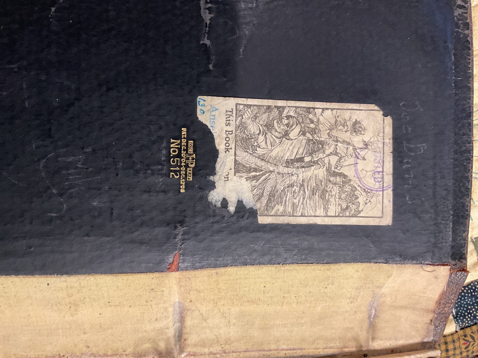 Early 1900’s Leather Bound Loose Leaf Ring Binder Ledger Notebook, Blank Pages