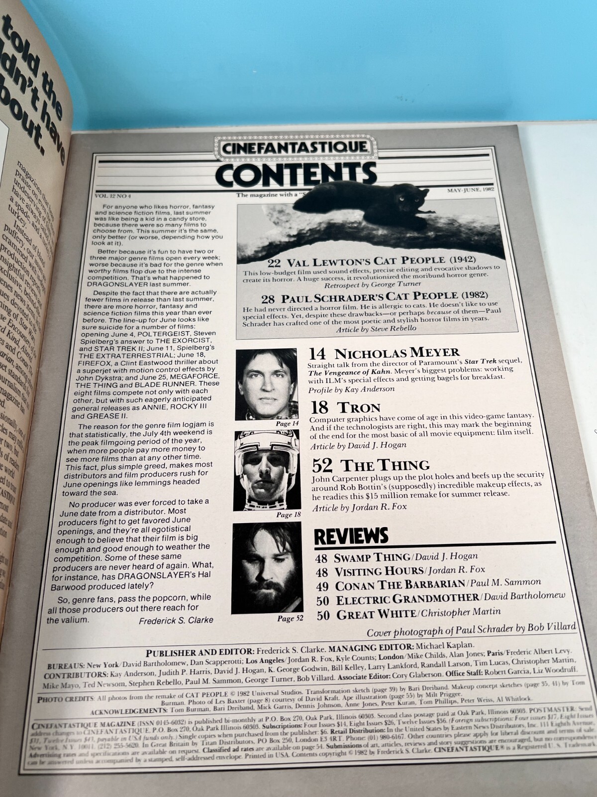 1982 May Cinefantastique Cat People Vol 12 No. 4 Paul Schrader’s Horror Chic.