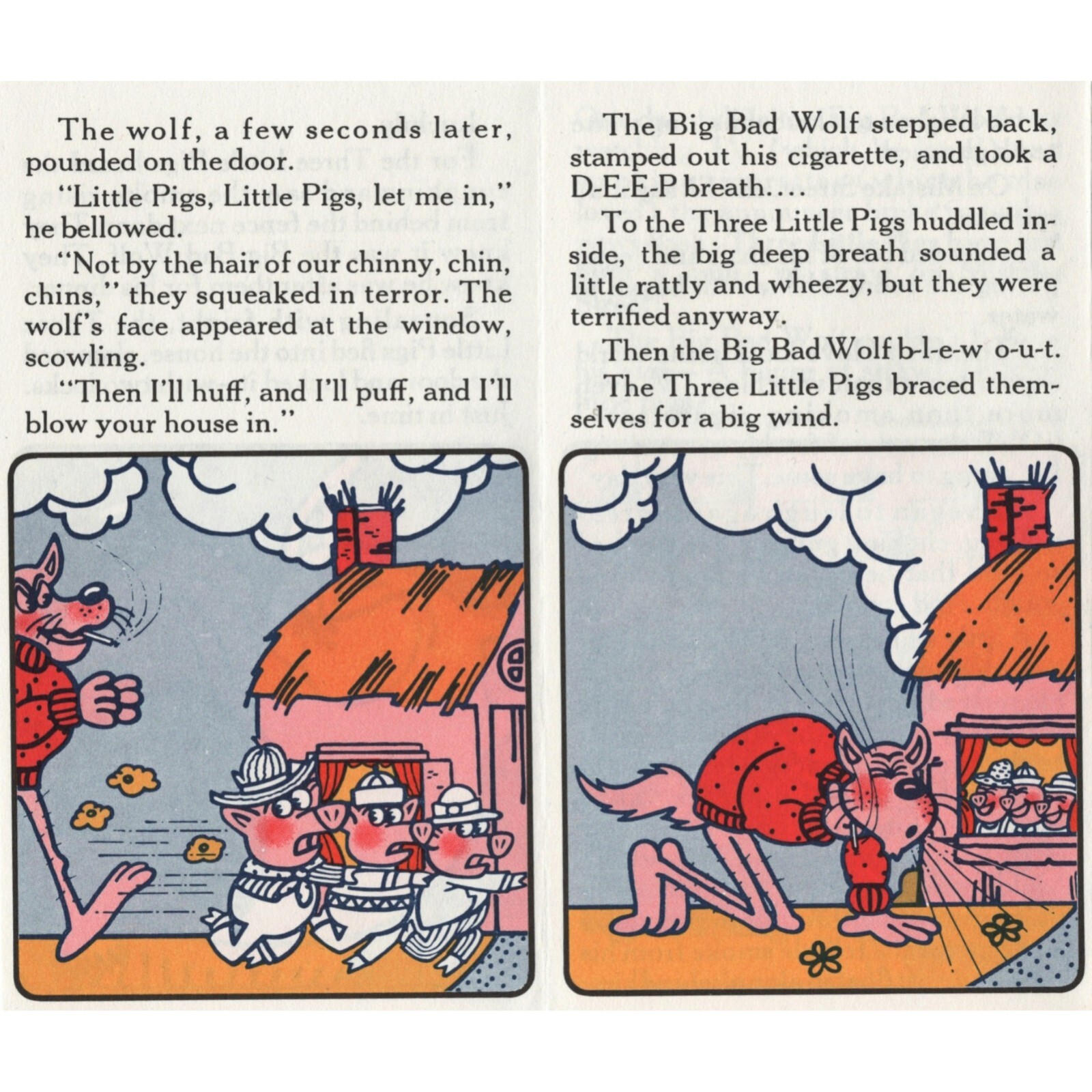 Vtg. 1970s Three Little Pigs Anti-Smoking Cartoon 1972 American Cancer Society