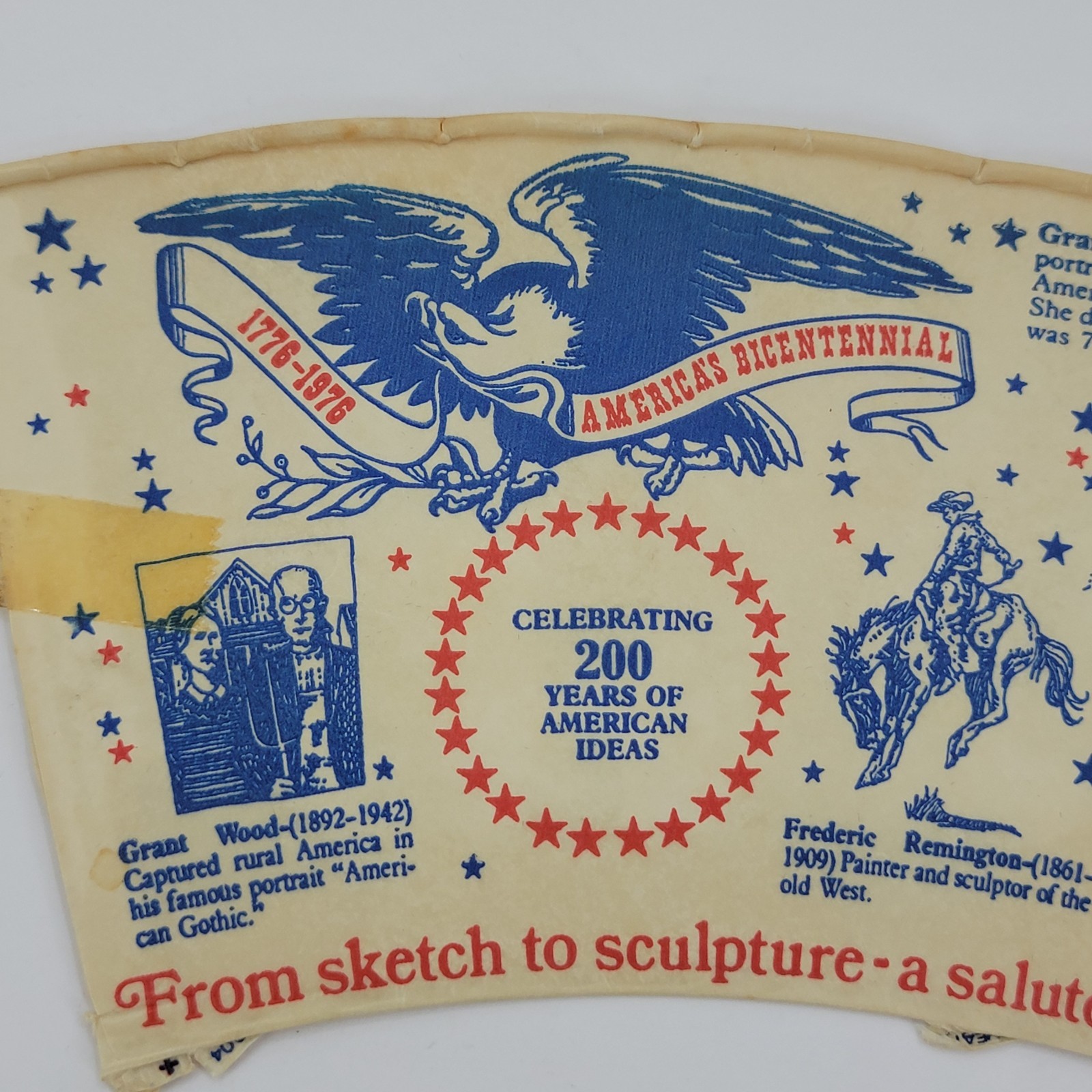 American Revolution Bicentennial 1976 paper cups 1776 USA United States