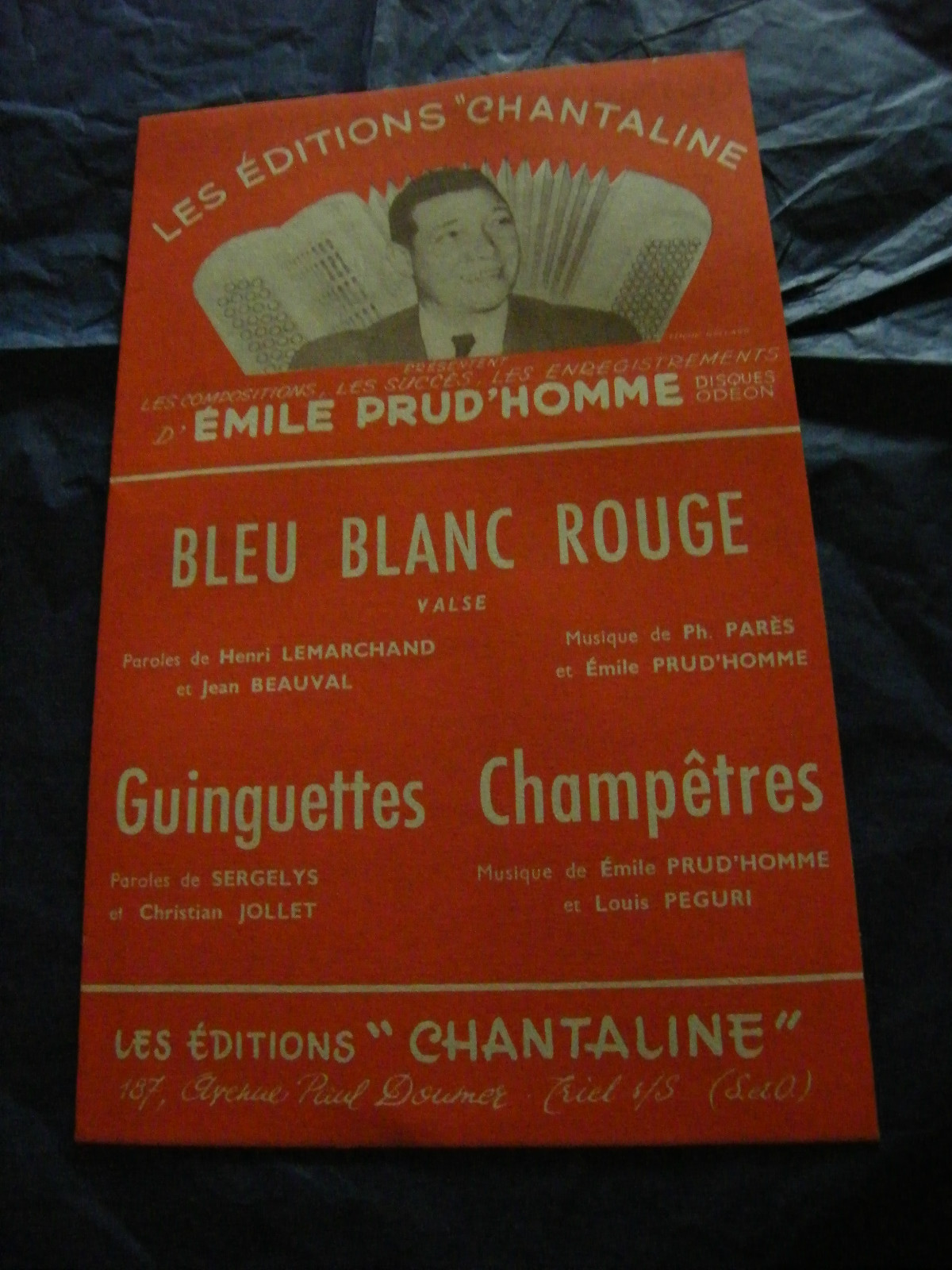 Partition Blue White Red Country Taverns Prud’homme 1955