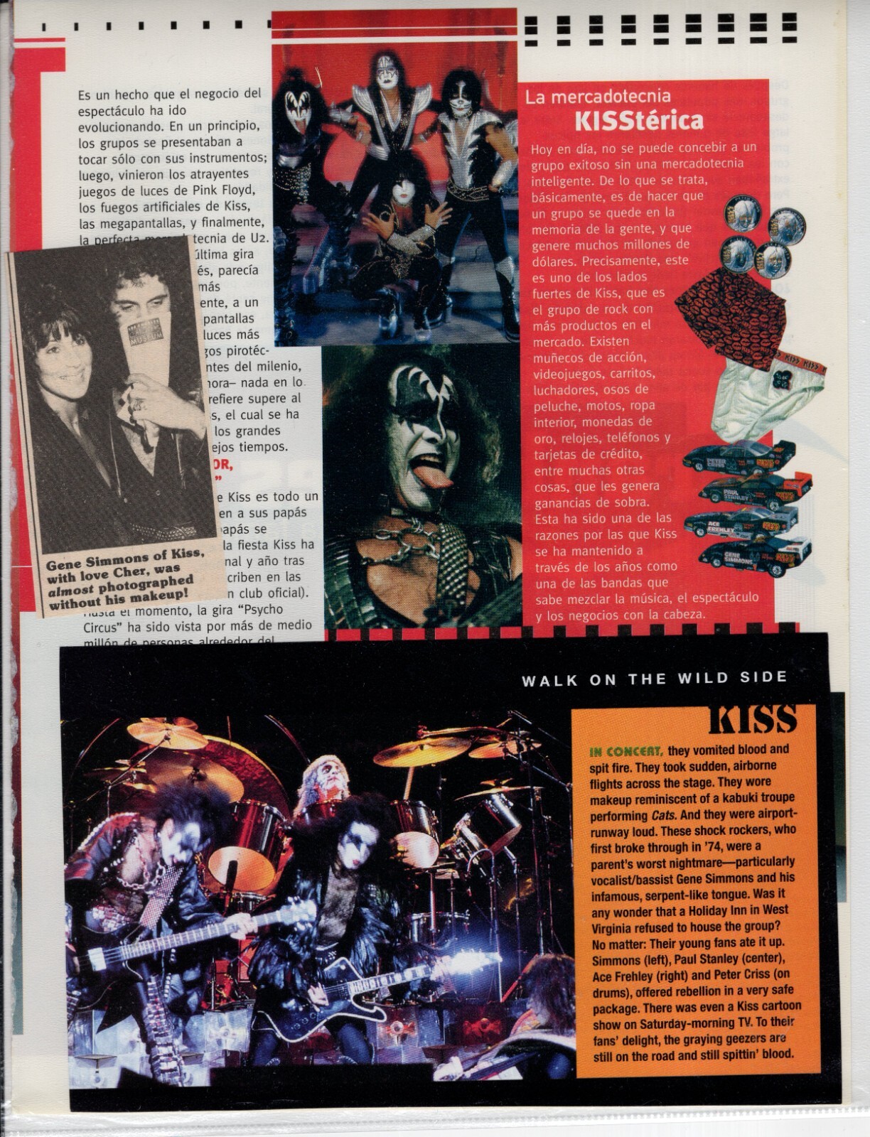 KISS Gene Simmons Magazine Photo Clipping Lot P6310