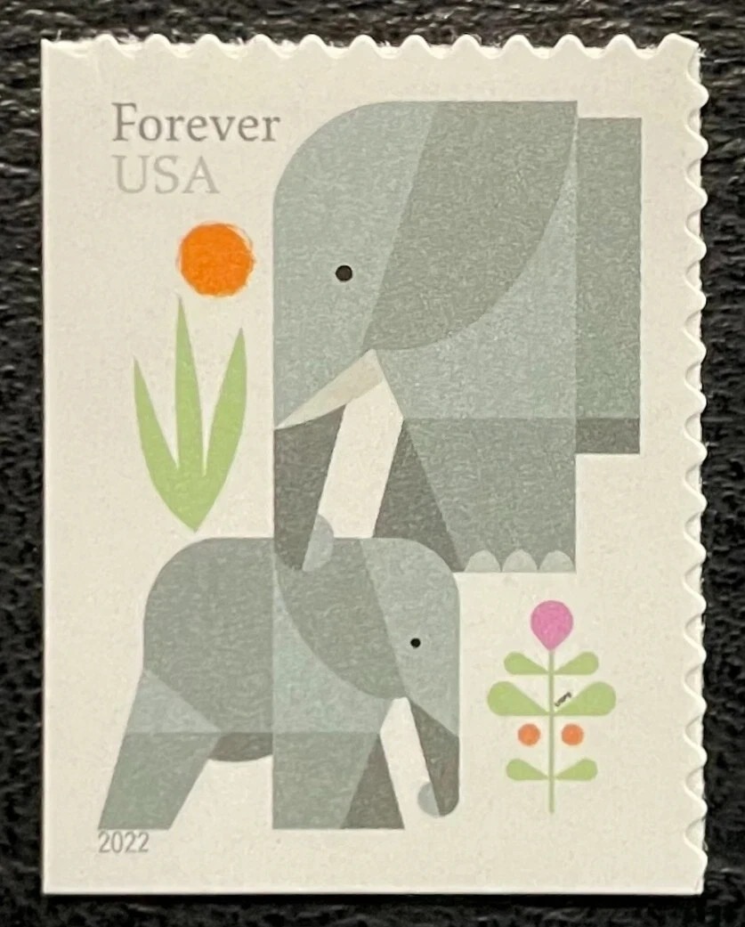 100 Forever First Class Elephant Stamps 2021 Book Pane – New sealed Collectible