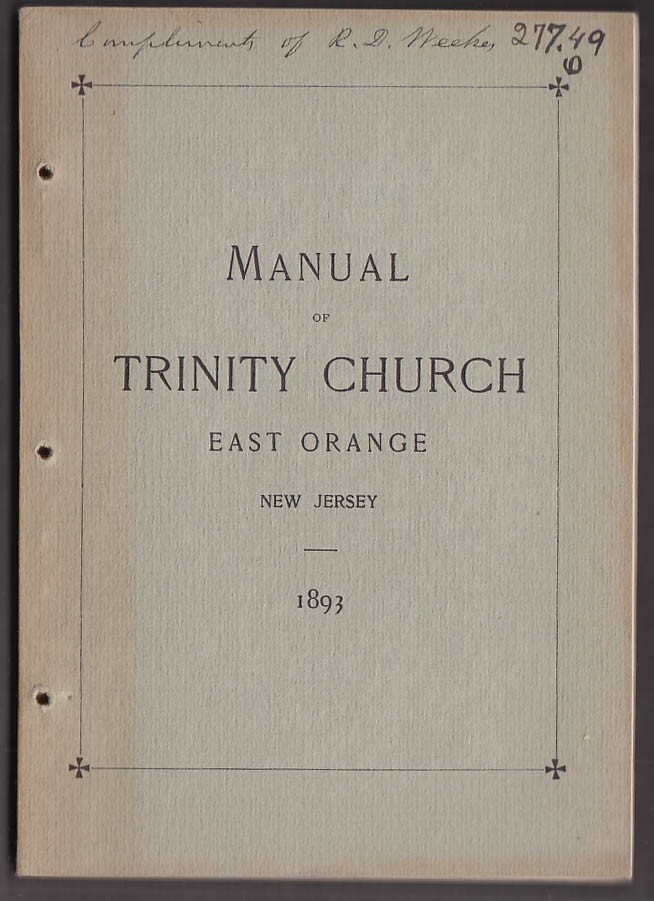 Manual of Trinity Church East Orange New Jersey 1893