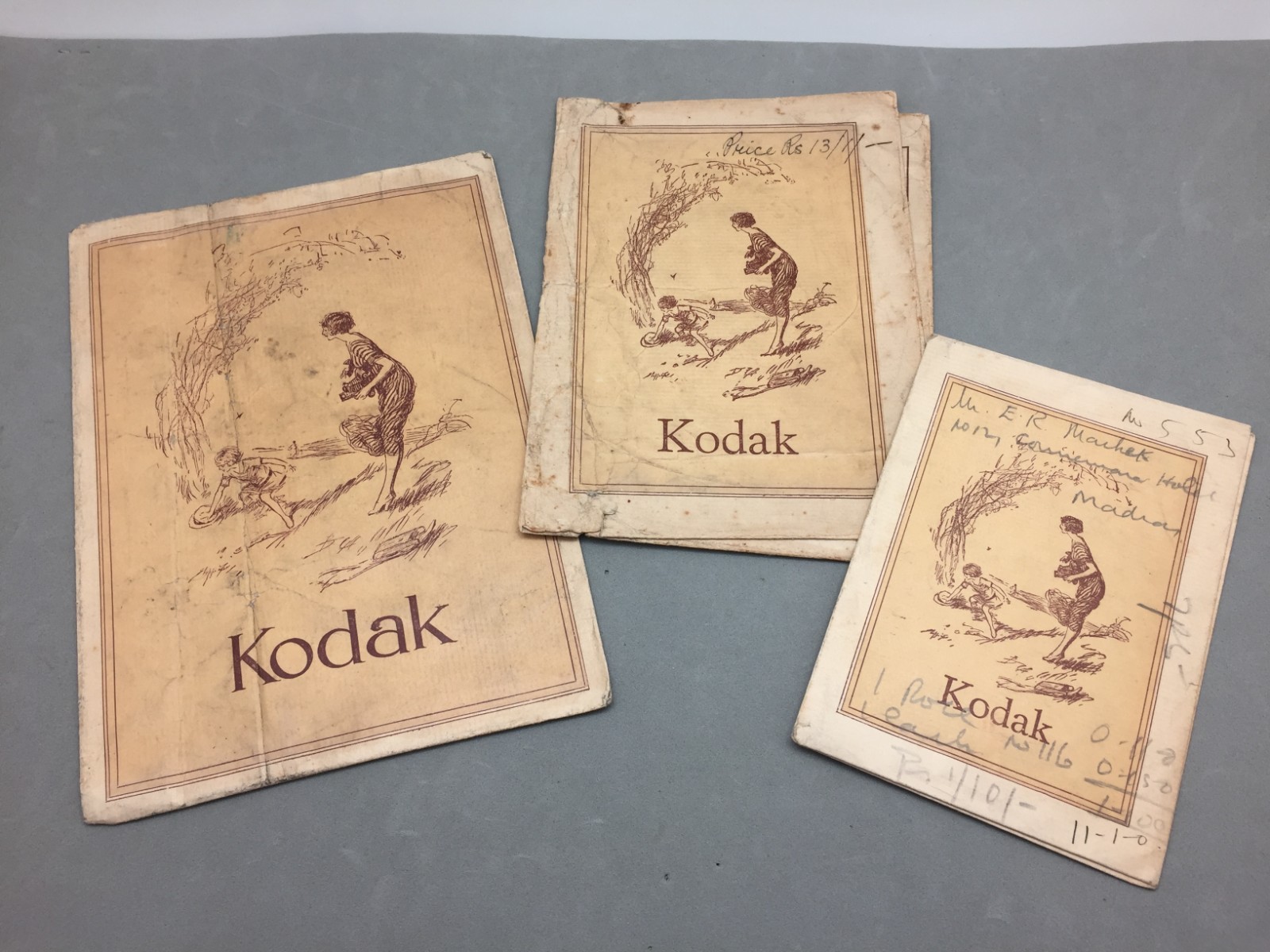 Vintage Kodak Negative Photo Print Envelope Lot 3 Bombay India Early 1900’s UK