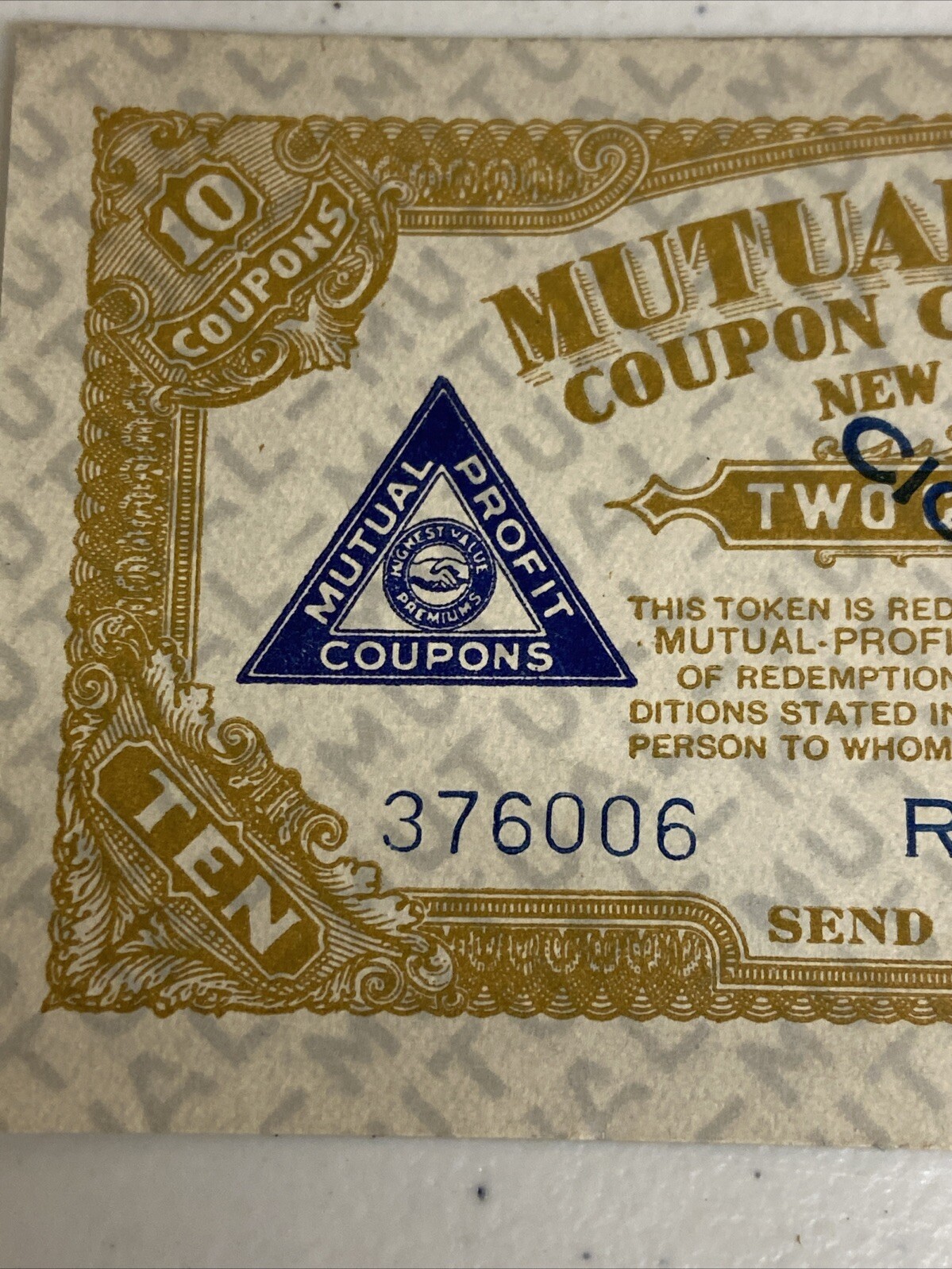 Mutual Profit Coupon Corporation New York City, NY 10 Coupons Cigar Store
