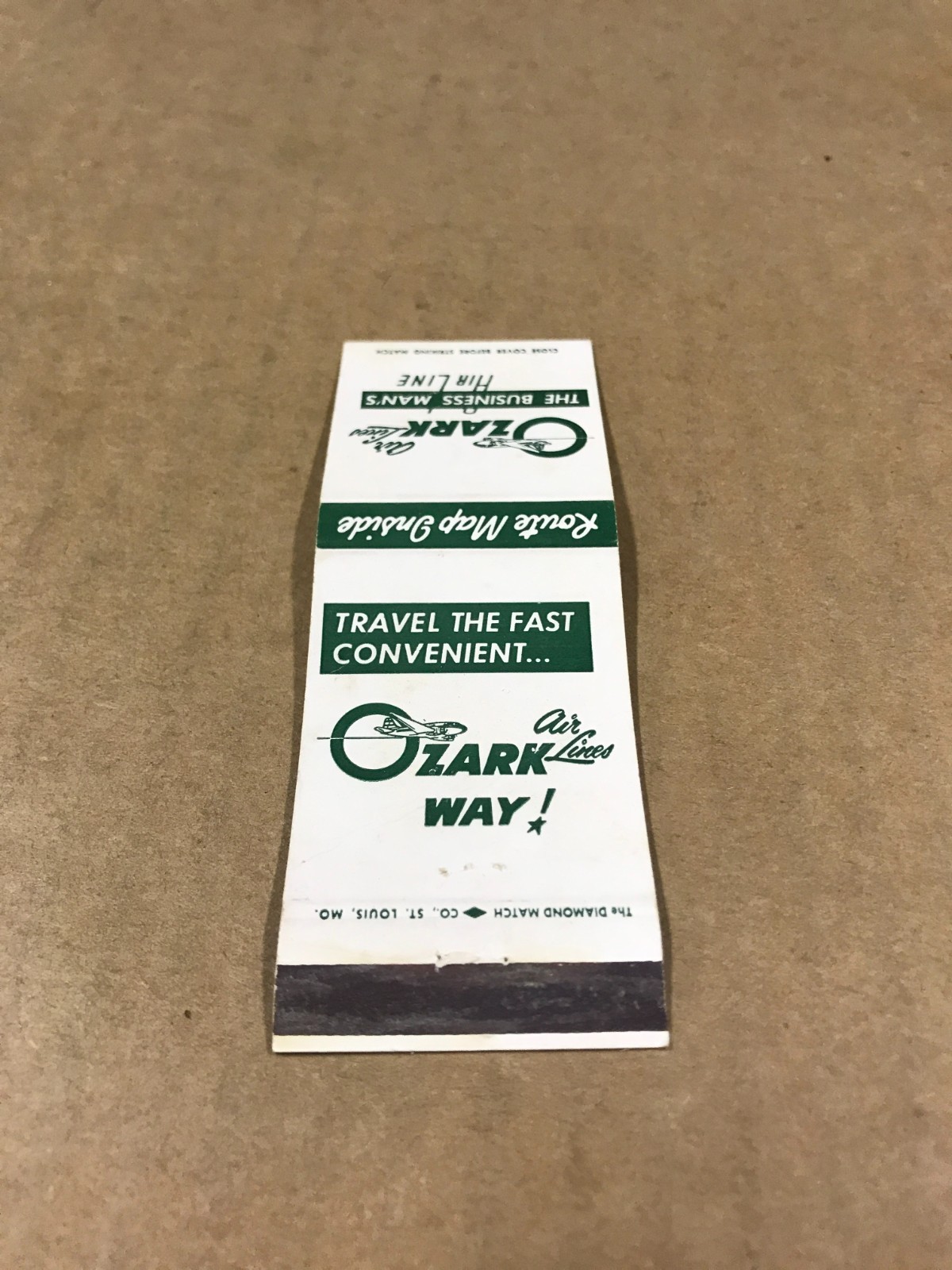 Vintage Ozark Air Lines – Matchcover, Matchbook