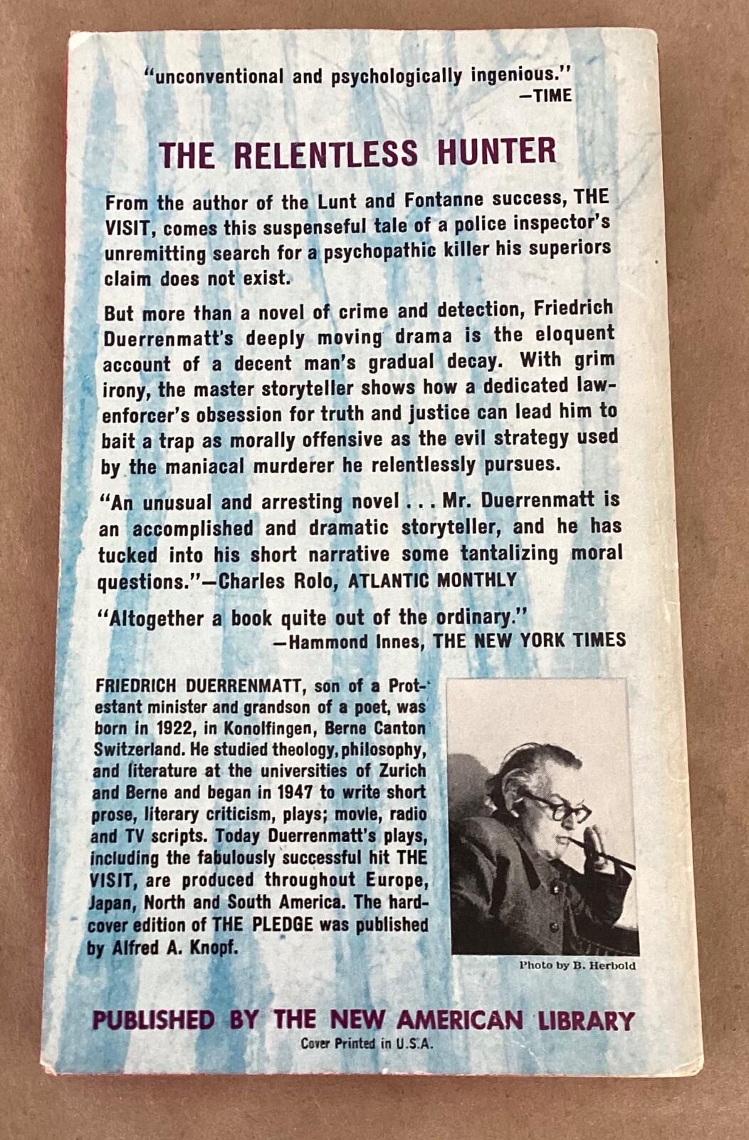 The Pledge Friedrich Duerrenmatt 1960 vintage paperback noir pulp Signet 1st prt