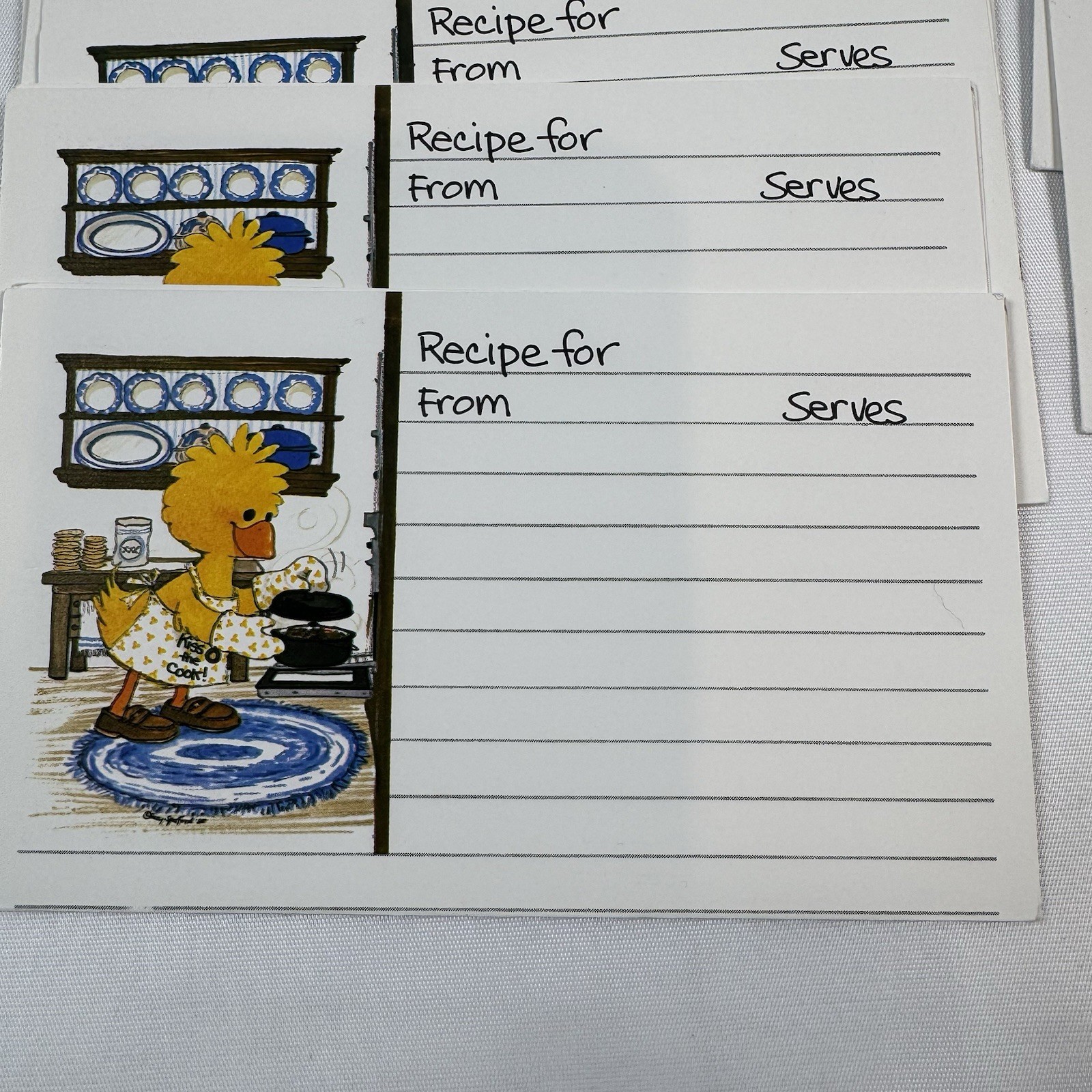 VTG Lot of Suzy’s Zoo Folded Cute Mouse Duck Recipe Cards 20 Count W/sleeves