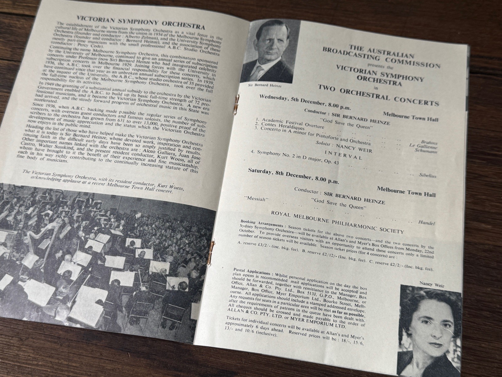 Vintage 1956 Melbourne Olympic Games THE ARTS FESTIVAL Music Programmes