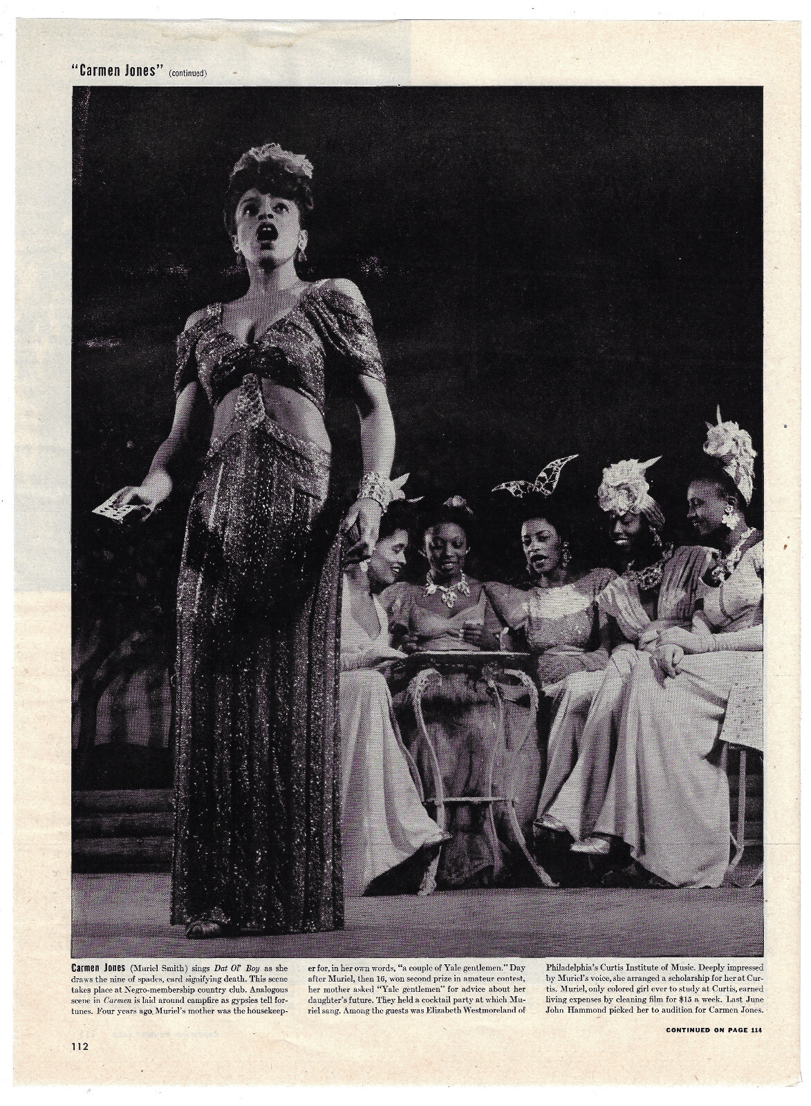 Carmen Jones Magazine Print Oscar Hammerstein II Black Americana Vintage 1943