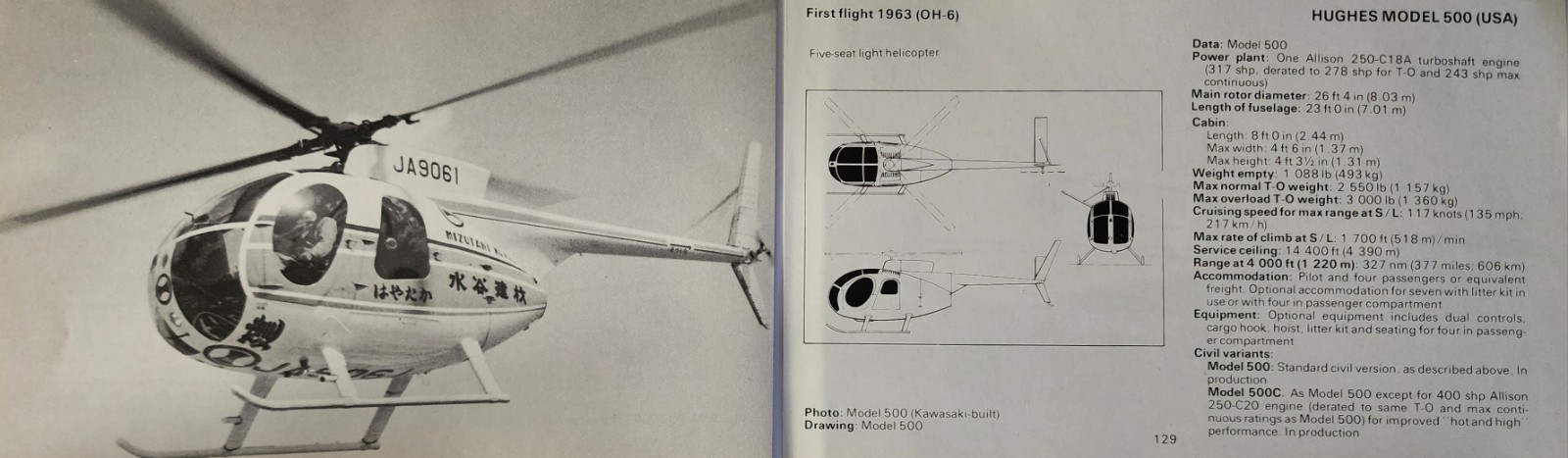Huges 500 Helicopter Picture Aircraft Detail Info Vtg Original Article Sheet