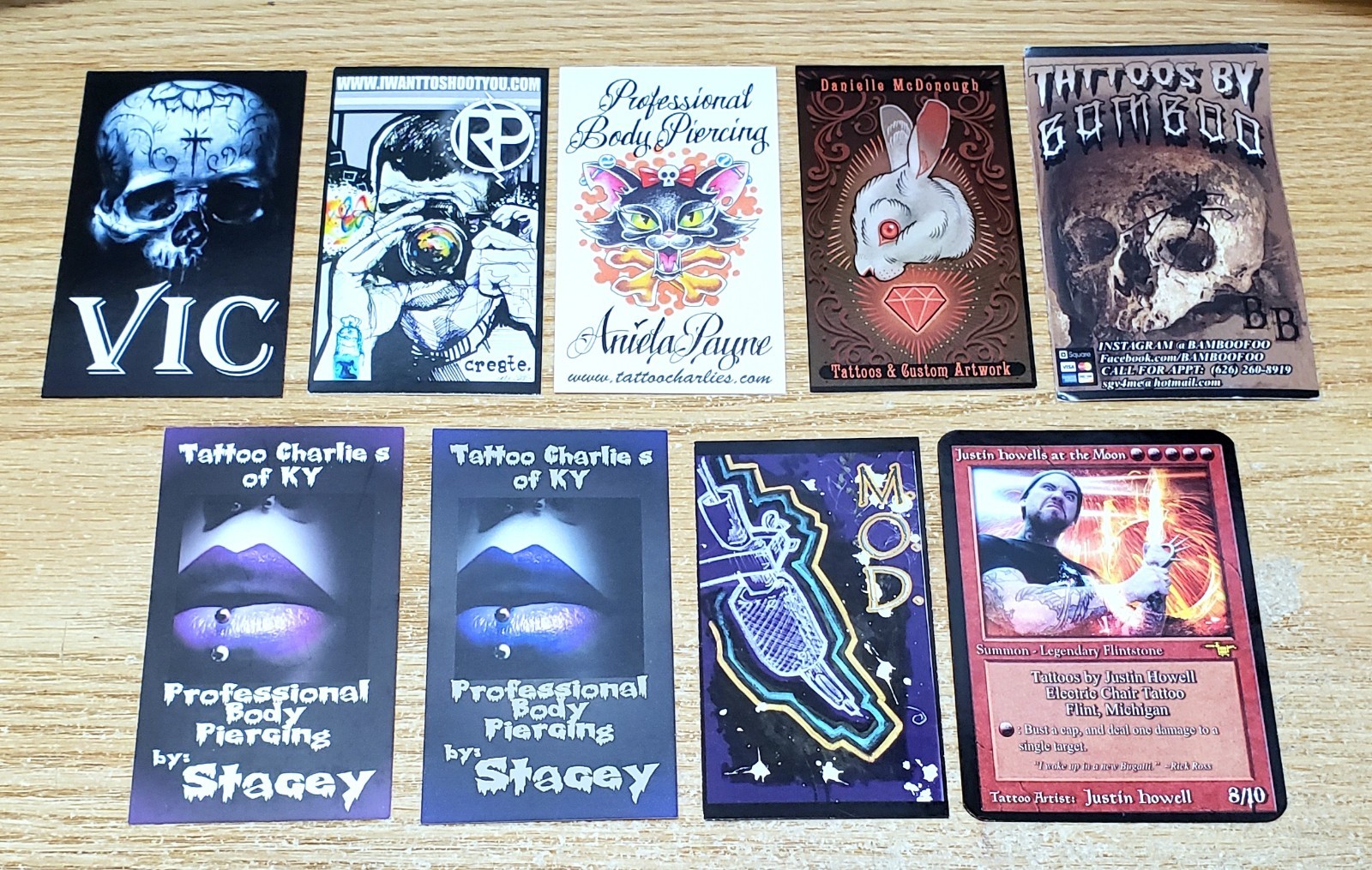 🔥 LOT of 25 TATTOO Related BUSINESS CARDS for BUSINESS CARD COLLECTION