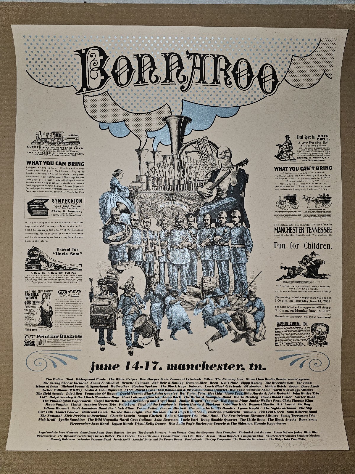 2007 Bonnaroo Official Concert Poster TOOL Manchester TN Signed Numbered Print