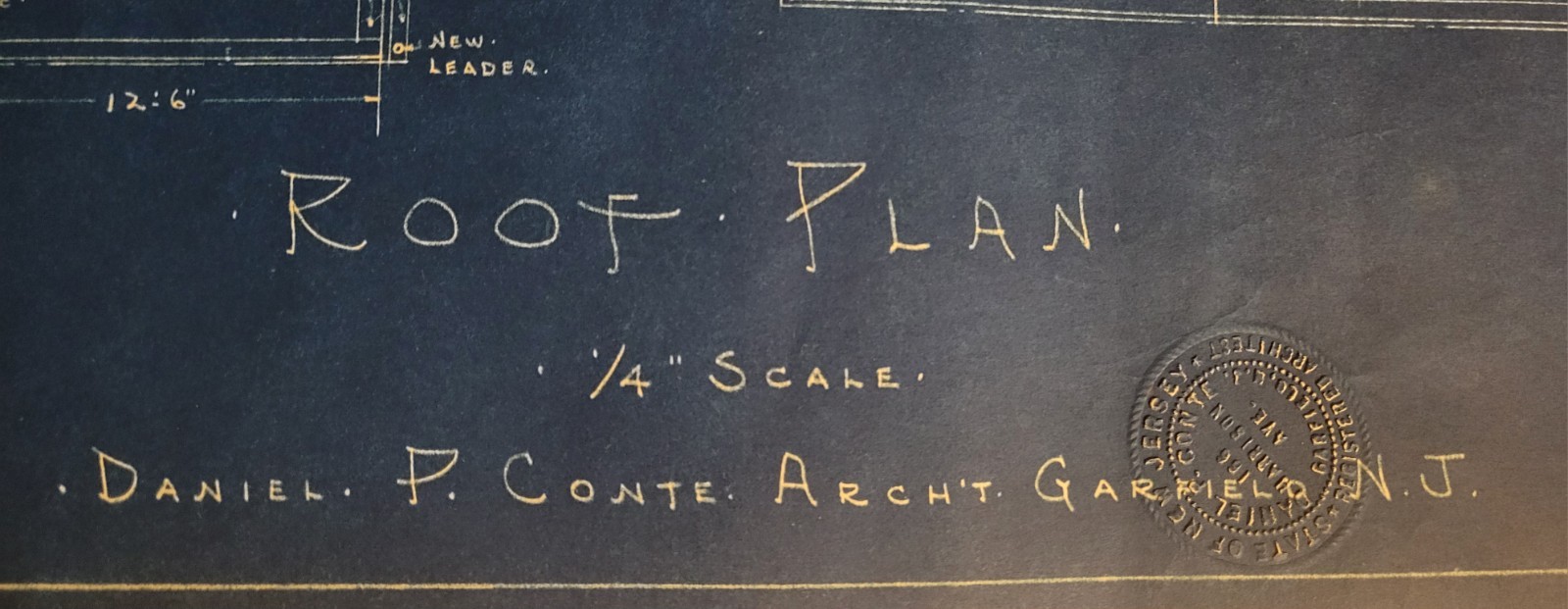 1960s ARCHITECTURAL BLUEPRINTS by Daniel P. Conte, New Jersey Complete Set Of 5