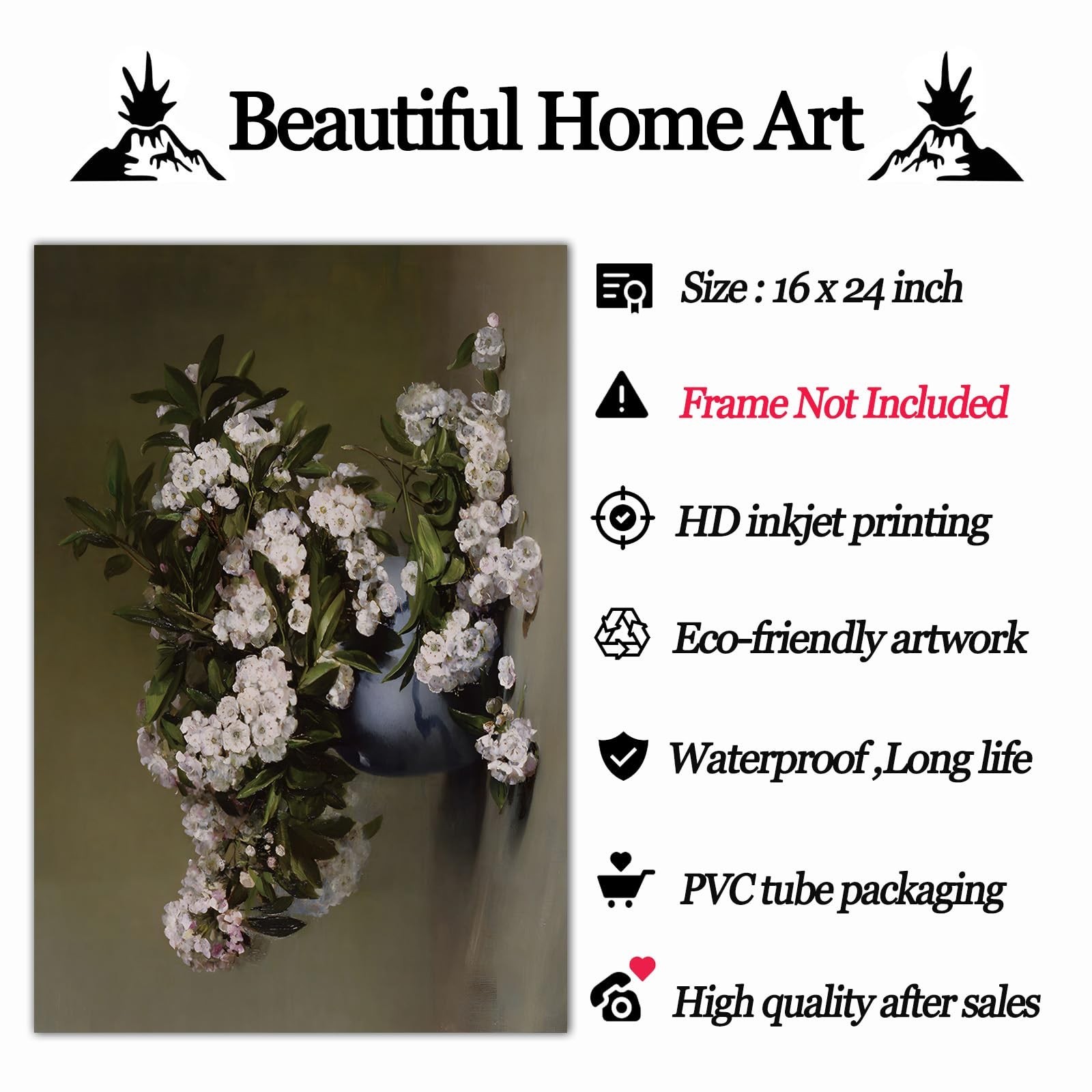 JCSMHVLA Vintage Farmhouse Floral Wall Art Painting Retro Landscape Prints Vi…