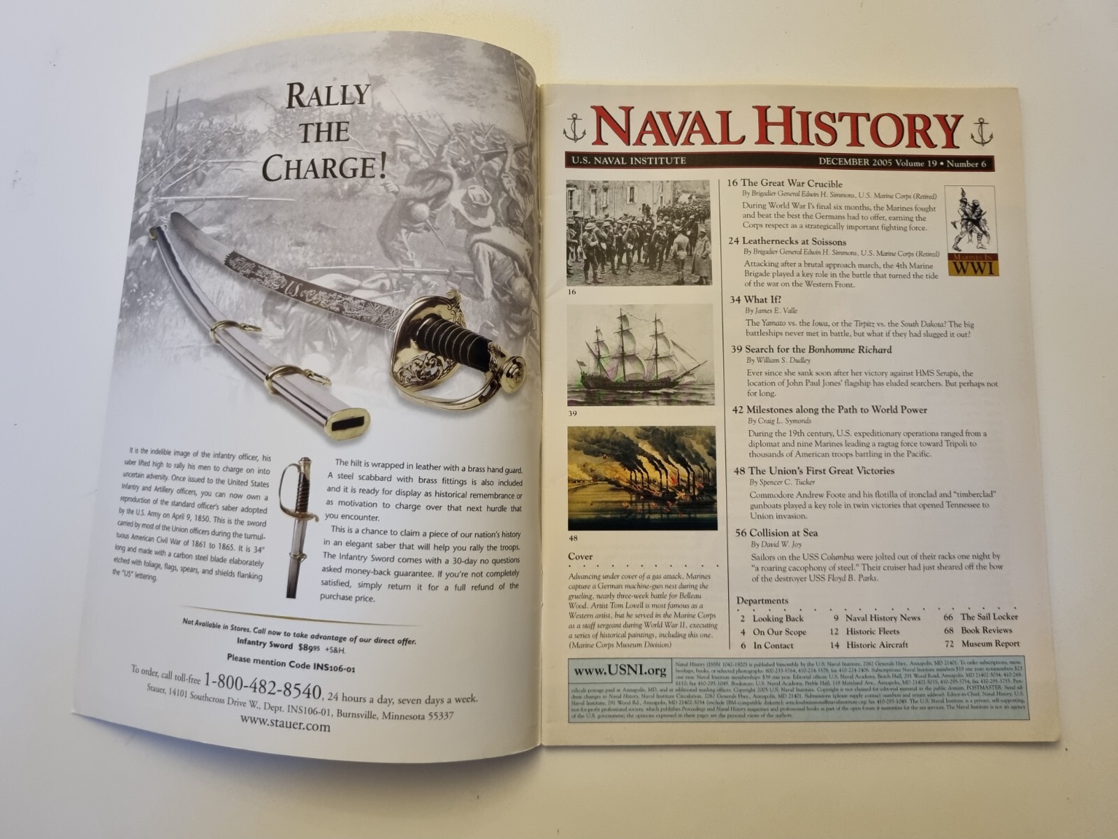 Naval History Magazine Marines Fight The Great War December 2005 Vol. 19 No.6