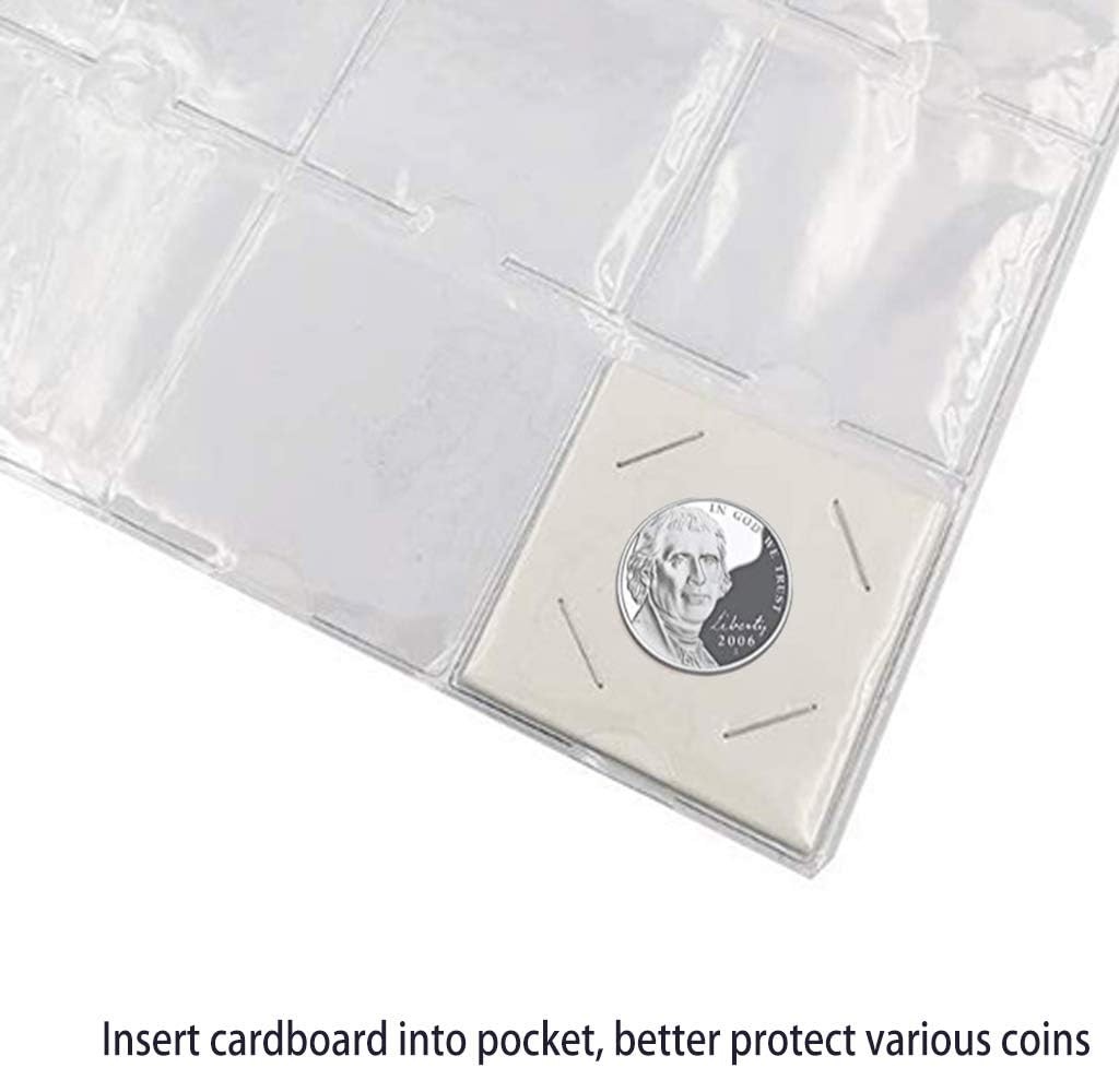 100PCS Cardboard Coin Holders 20.5mm 2″x2″ Storage Flips for Pennies & Dimes