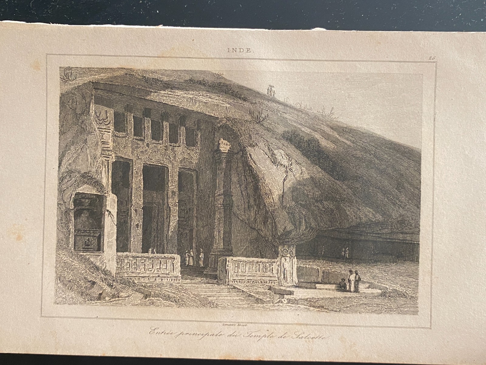 Engraving India 1843 “Main Entrance Of The Temple Of Salcette”