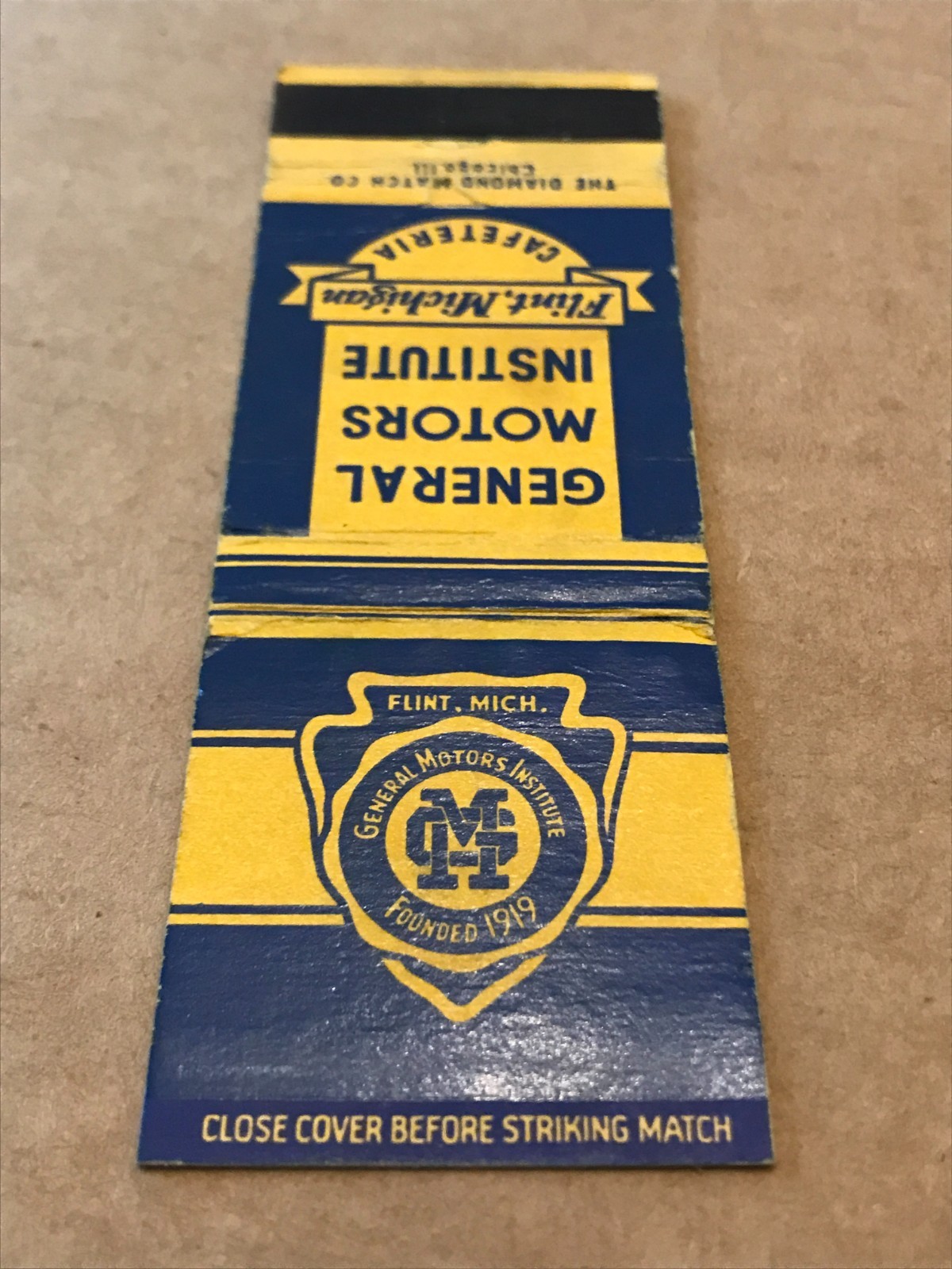 Vintage General Motors Institute – Flint, Michigan – Matchcover, Matchbook