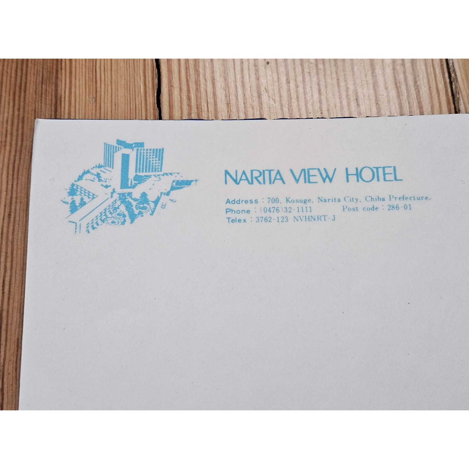 Vintage Narita View Hotel Paper Notepad, Narita City Chiba Japan