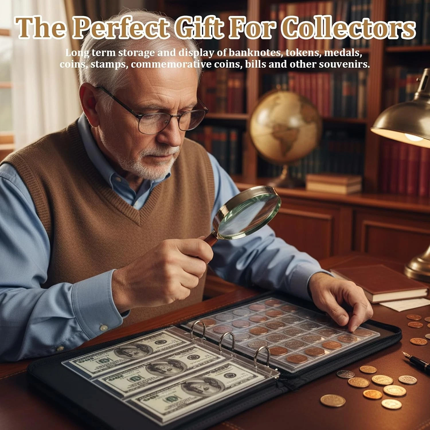 Coin Collection Book Album Holder for Collector 400 Coin & 36 Paper Money Pocket