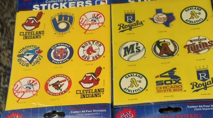 Gibson Greetings MLB TEAM Stickers Sheet American & National League – 4