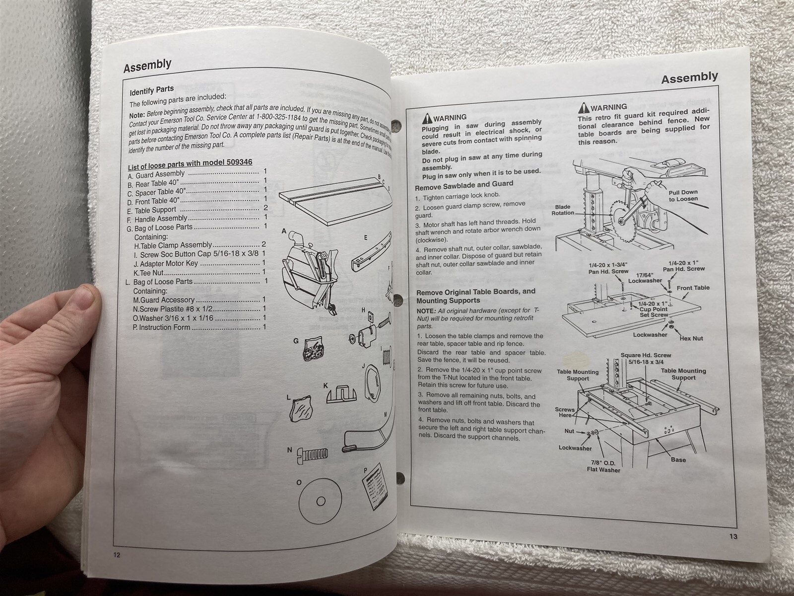 2000 Craftsman 509346 Radial Saw Guard Kit Owners Manual Guide Vtg