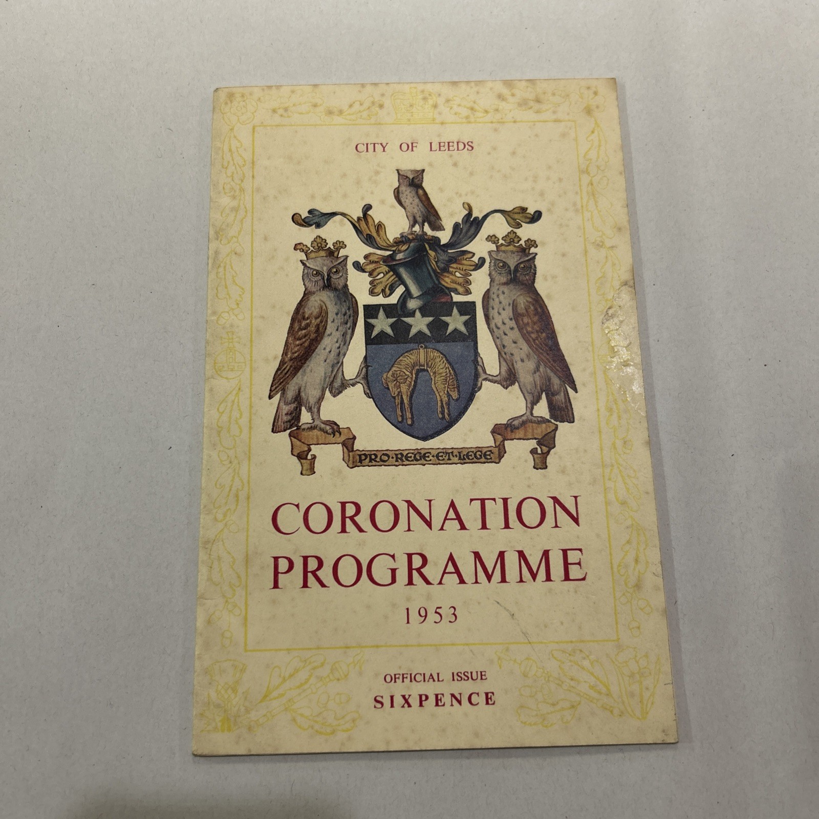 Coronation Programme 1953 – City of Leeds Official Issue Sixpence City Council