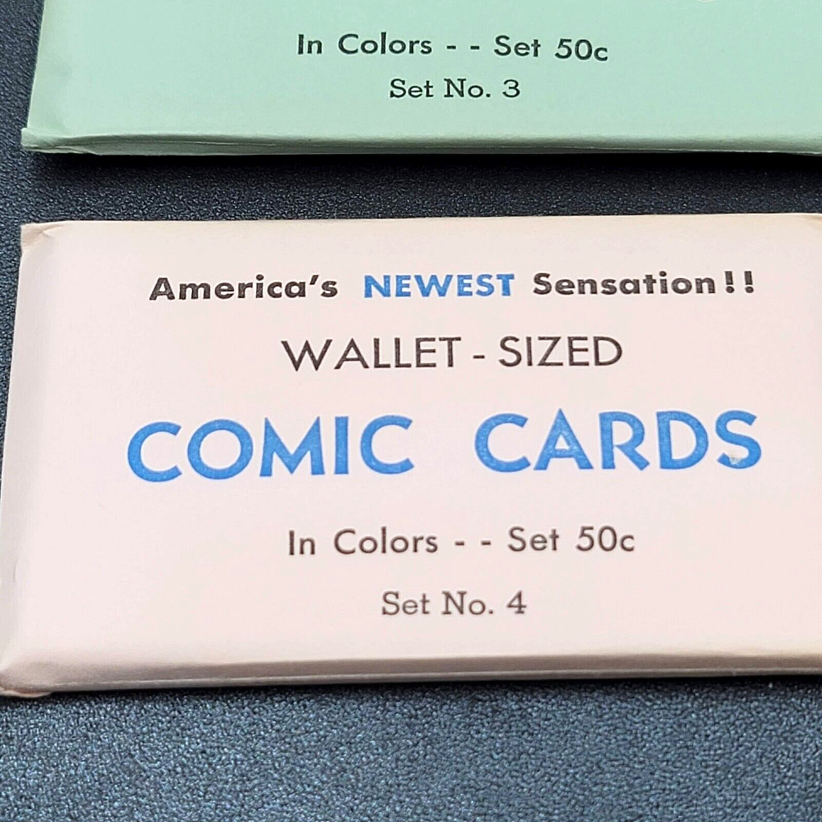 Vintage Adult Novelty Comic Cards Wallet Sized Set 3 and Set 4 SEALED!!