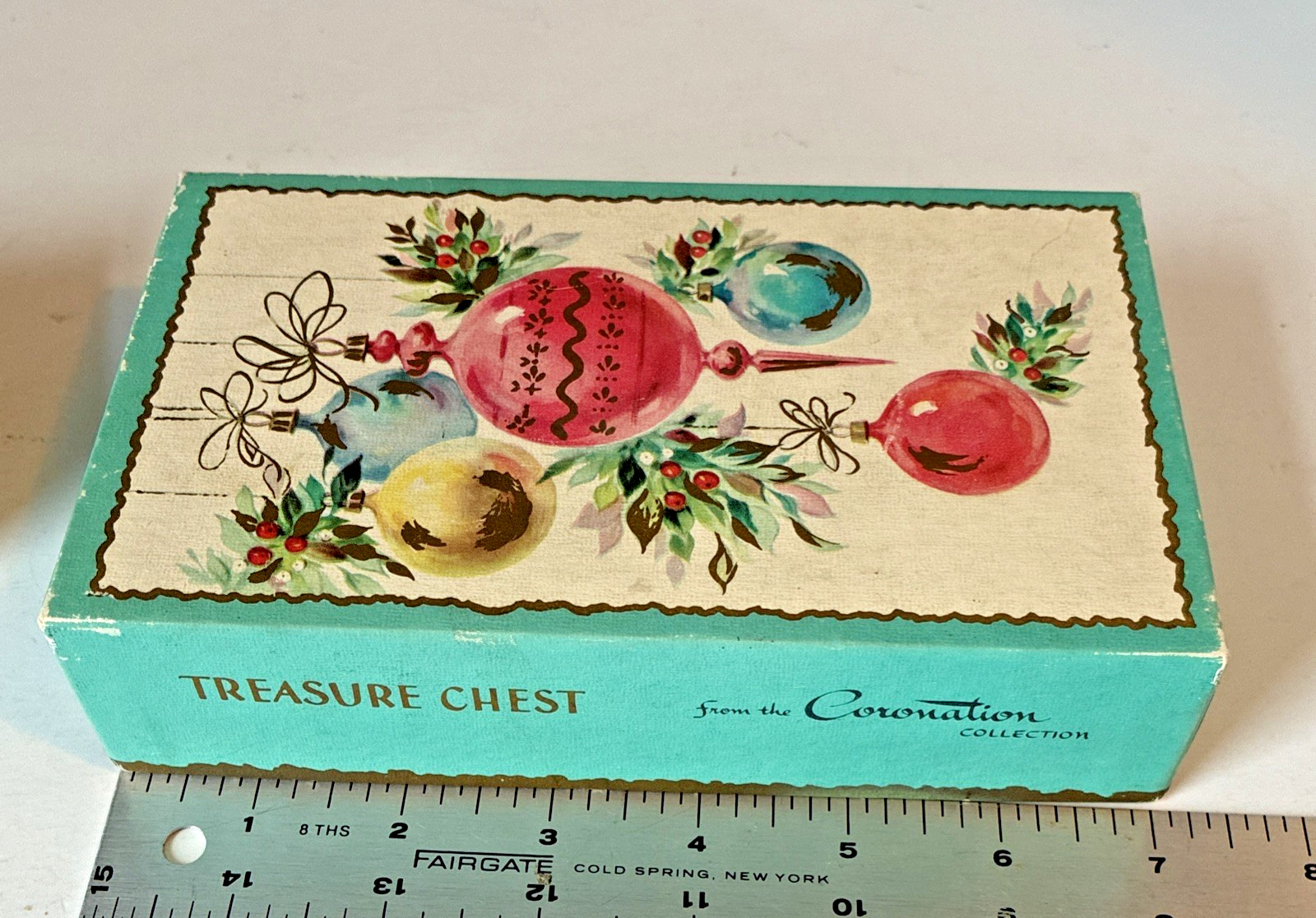 Lot of 2 Vintage Boxes – Outlet Store Candy Box & Coronation Christmas Card Box