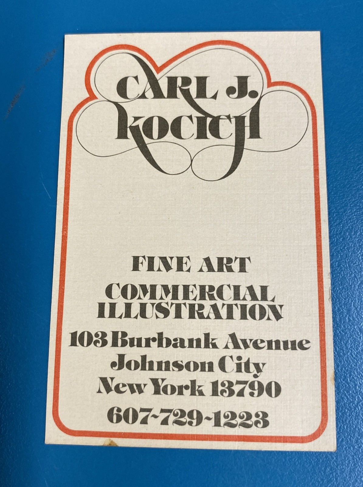 RARE Vintage Johnson City New York Defunct Store Business Card FINE ART