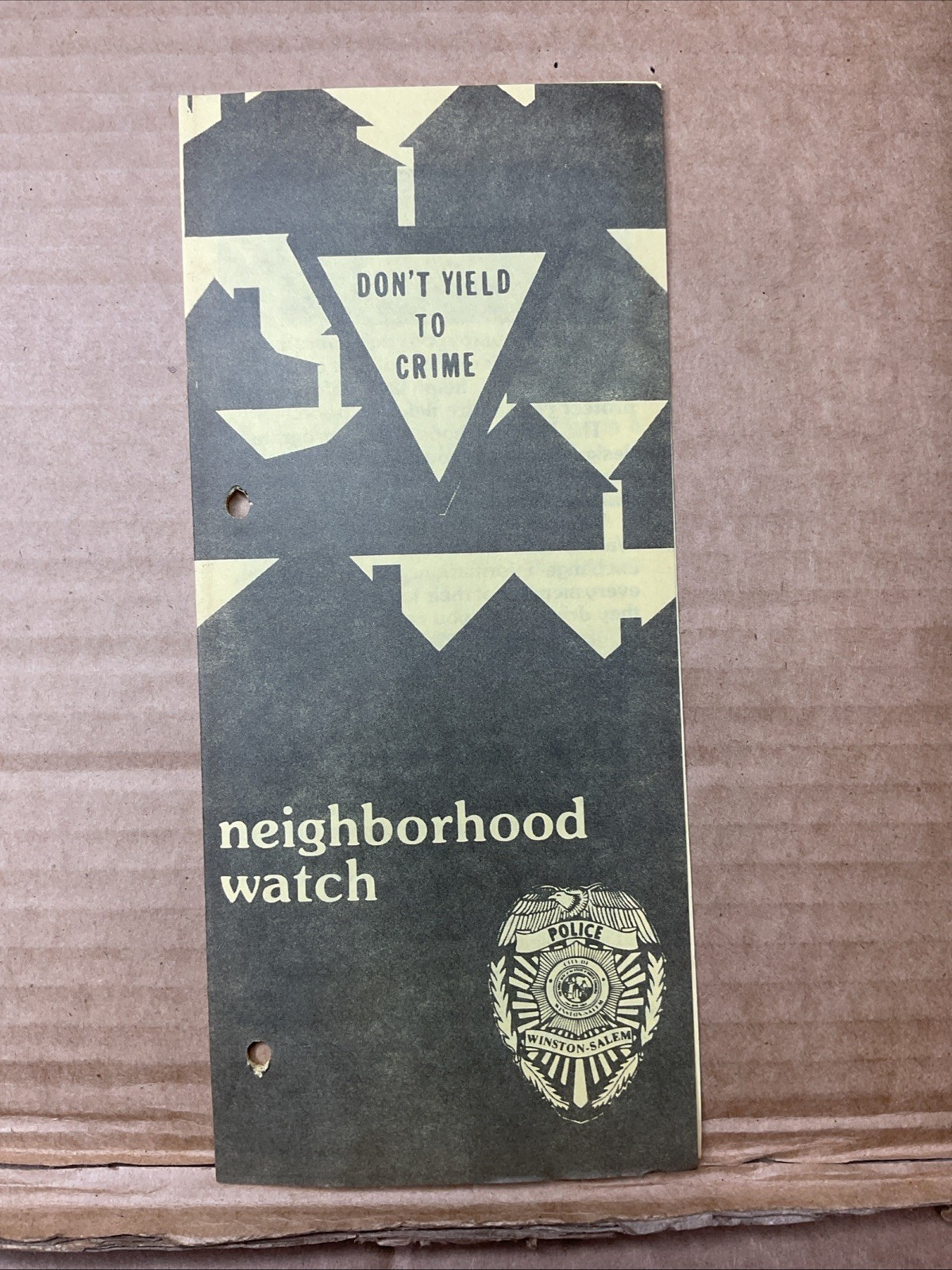 1980s Winston-Salem Nc Police Neighborhood Watch Brochure Crime B73