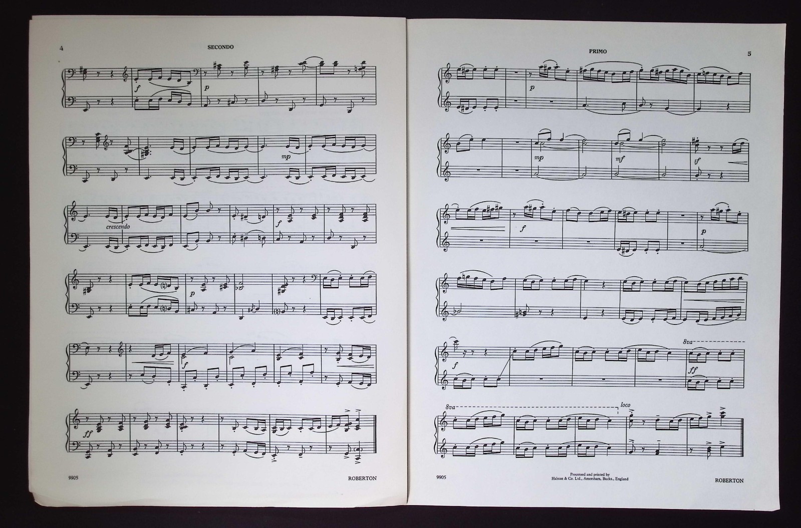Hornpipe Rondo for piano duet by Anthony Hedges, 1976 Roberton Publications