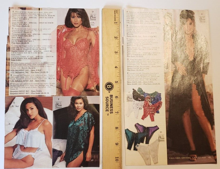 Vintage Women’s Bra Panties Lingerie Underwear 2 Pages 2-sided Catalog Print Ads