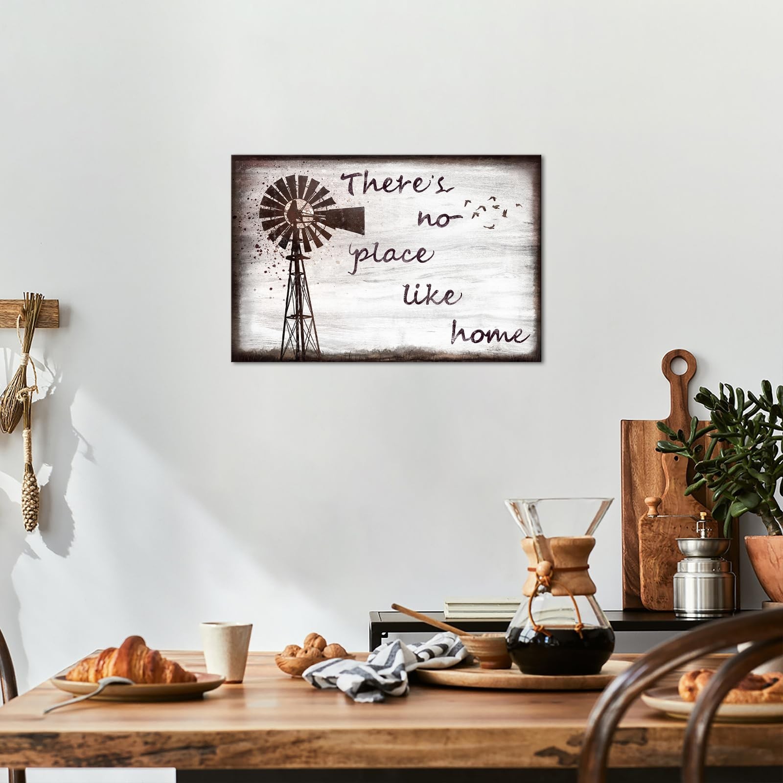 sechars Home Quotes Wall Art Vintage Farmhouse Windmill Painting Art Prints F…