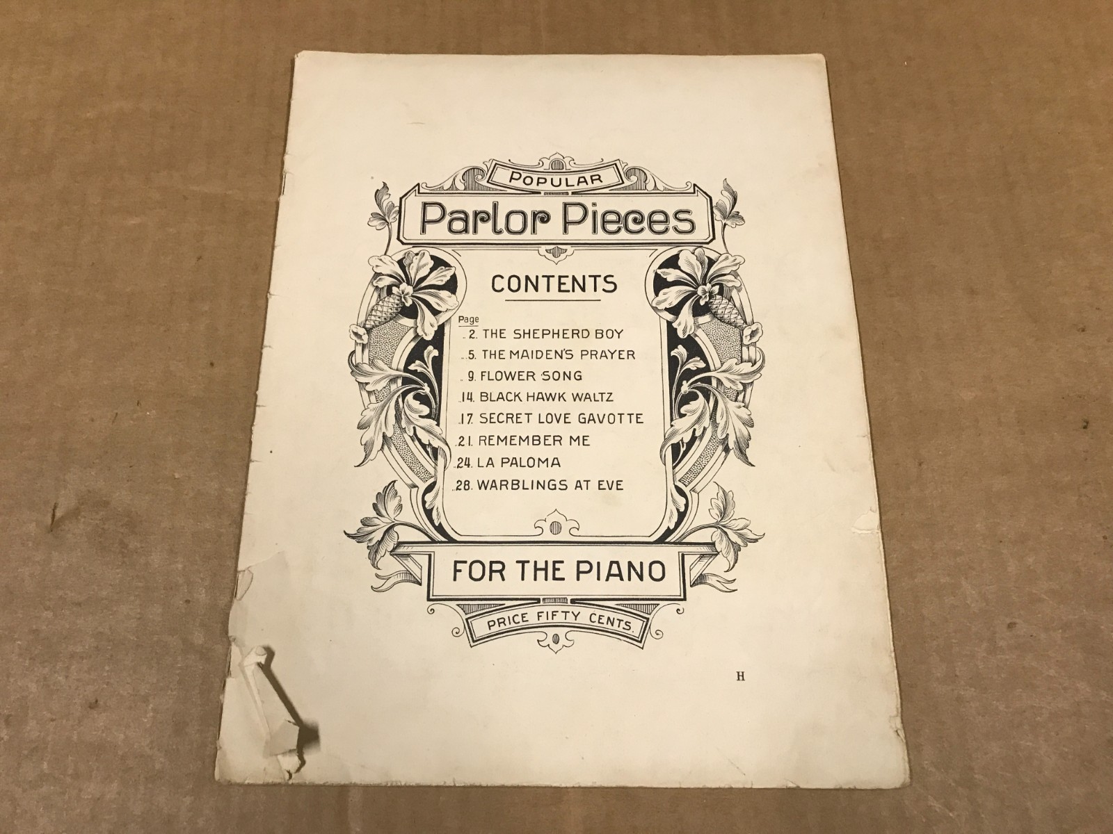 Vintage Popular Parlor Pieces For The Piano – Music Sheets