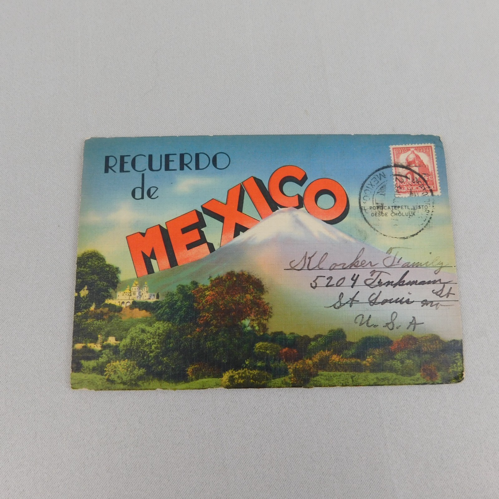 Vintage 30s 40s Views from Mexico Souvenir Photo Folder Postcard