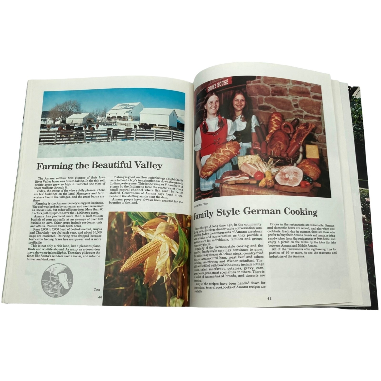 AMANA COLONIES Iowa Visitor’s Guide 1988 Vintage Travel Brochure Map History