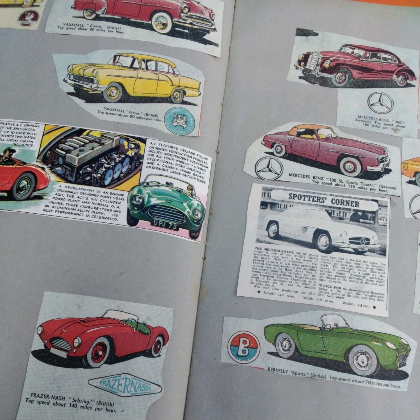 Vintage Retro 1950-60s Scrap Book Album Eagle Comic Classic Cars Cutouts Rare