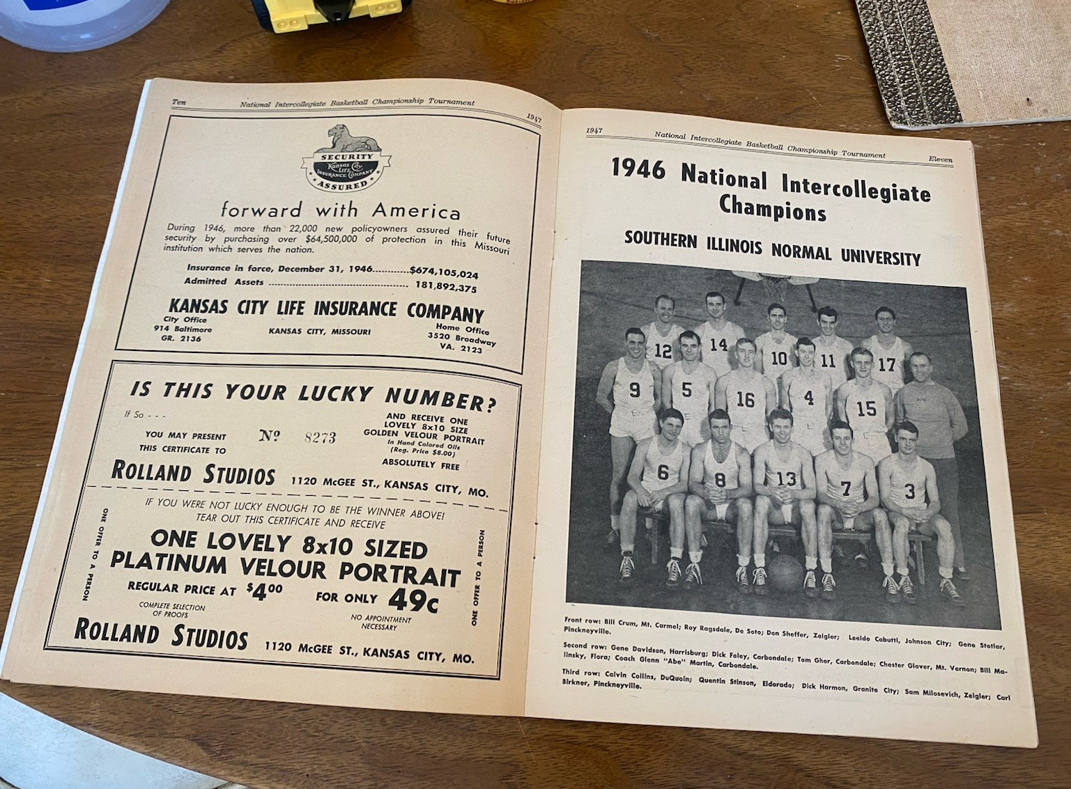 1947 NIBC National Intercollegiate Basketball Championship program Converse