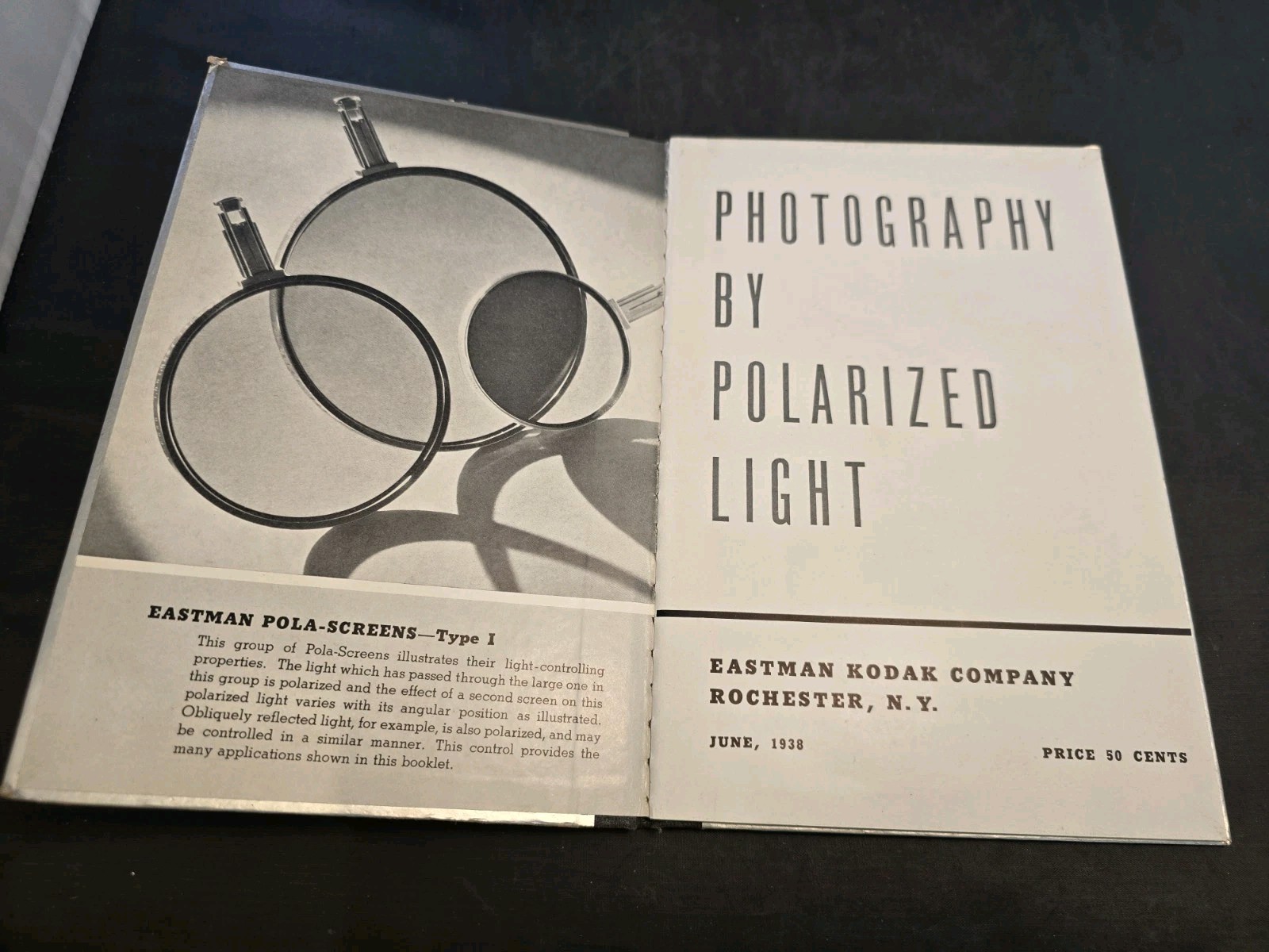 1938 Kodak “Photography By Polarized Light” Book Photography Photos Vtg
