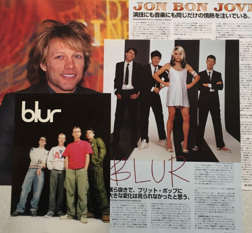 blur Damon Albarn Post Card Jon Bon Jovi 2000 CLIPPING JAPAN MAGAZINE IR 11N 6P
