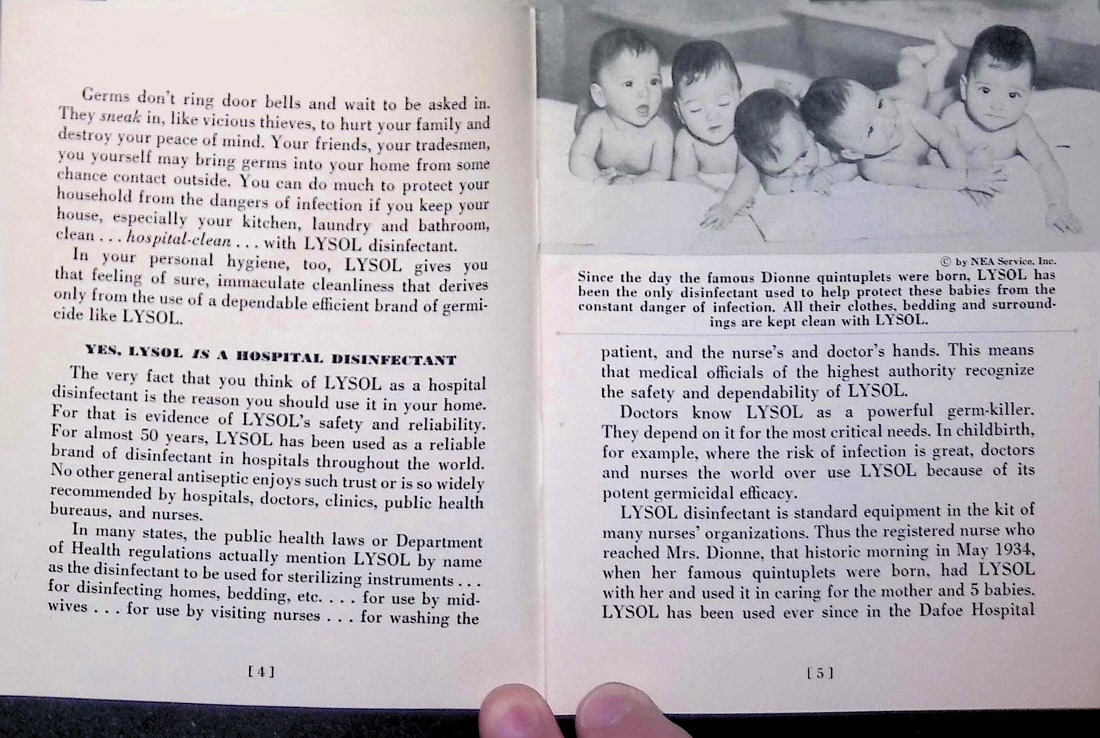 1940s Lysol Disinfectant Booklet Germs Kitchen Laundry Hygiene Ad Vintage