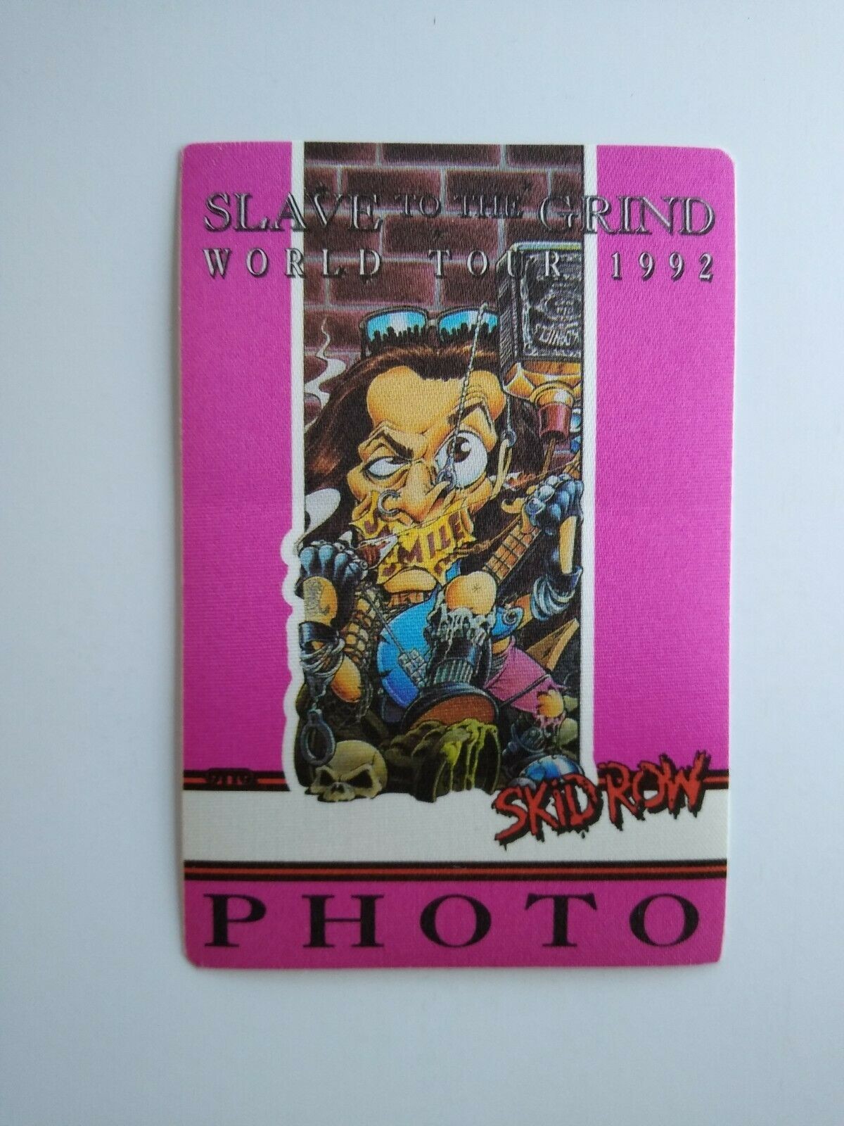 Skid Row Backstage Pass Original 1992 Slave To The Grind Tour Hard Rock Pink